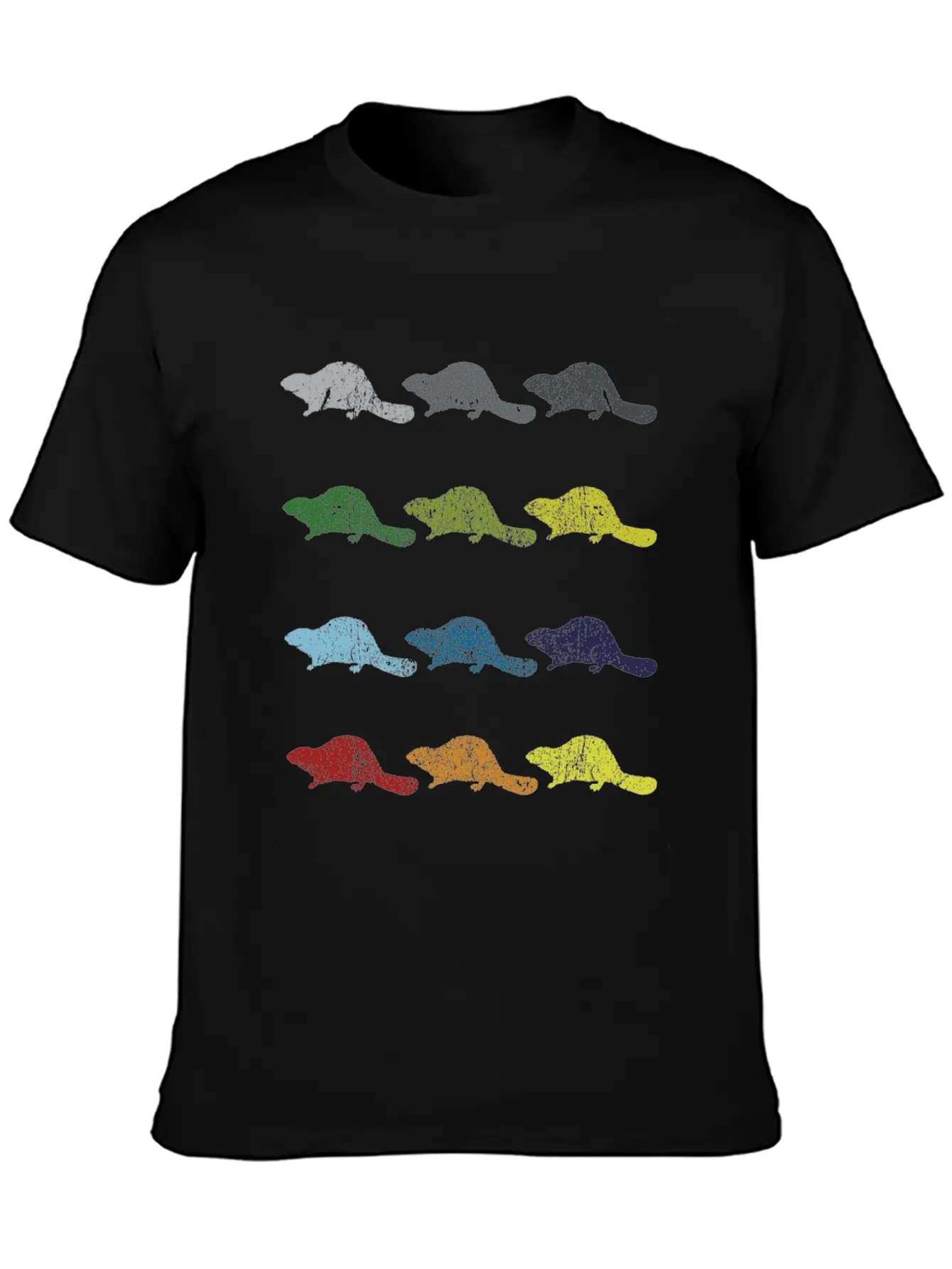 Neon Pop Art Retro Beaver Animal Gift Timeless Short Sleeve Tee – Comfy And Minimalist Design