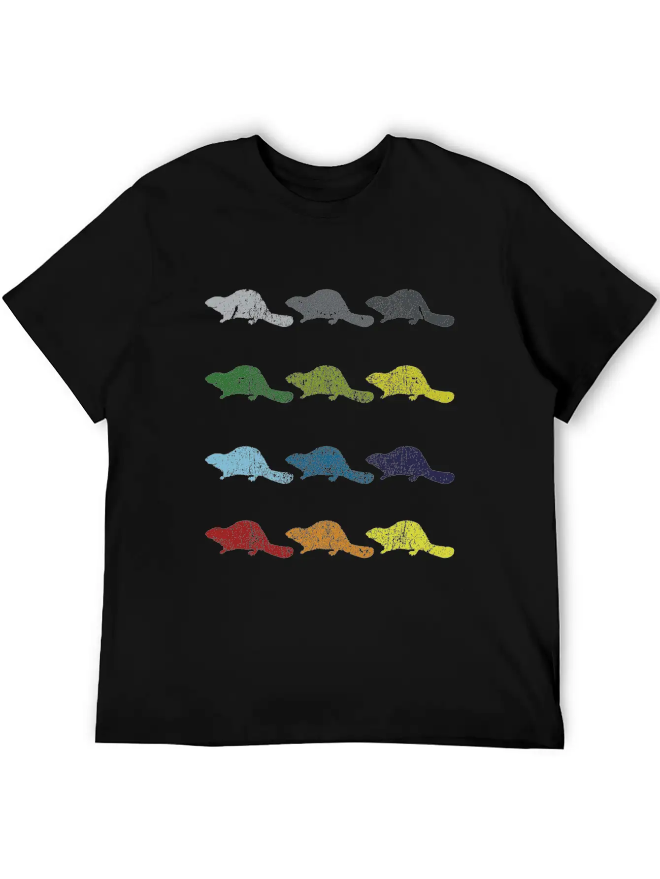 Neon Pop Art Retro Beaver Animal Gift Timeless Short Sleeve Tee – Comfy And Minimalist Design