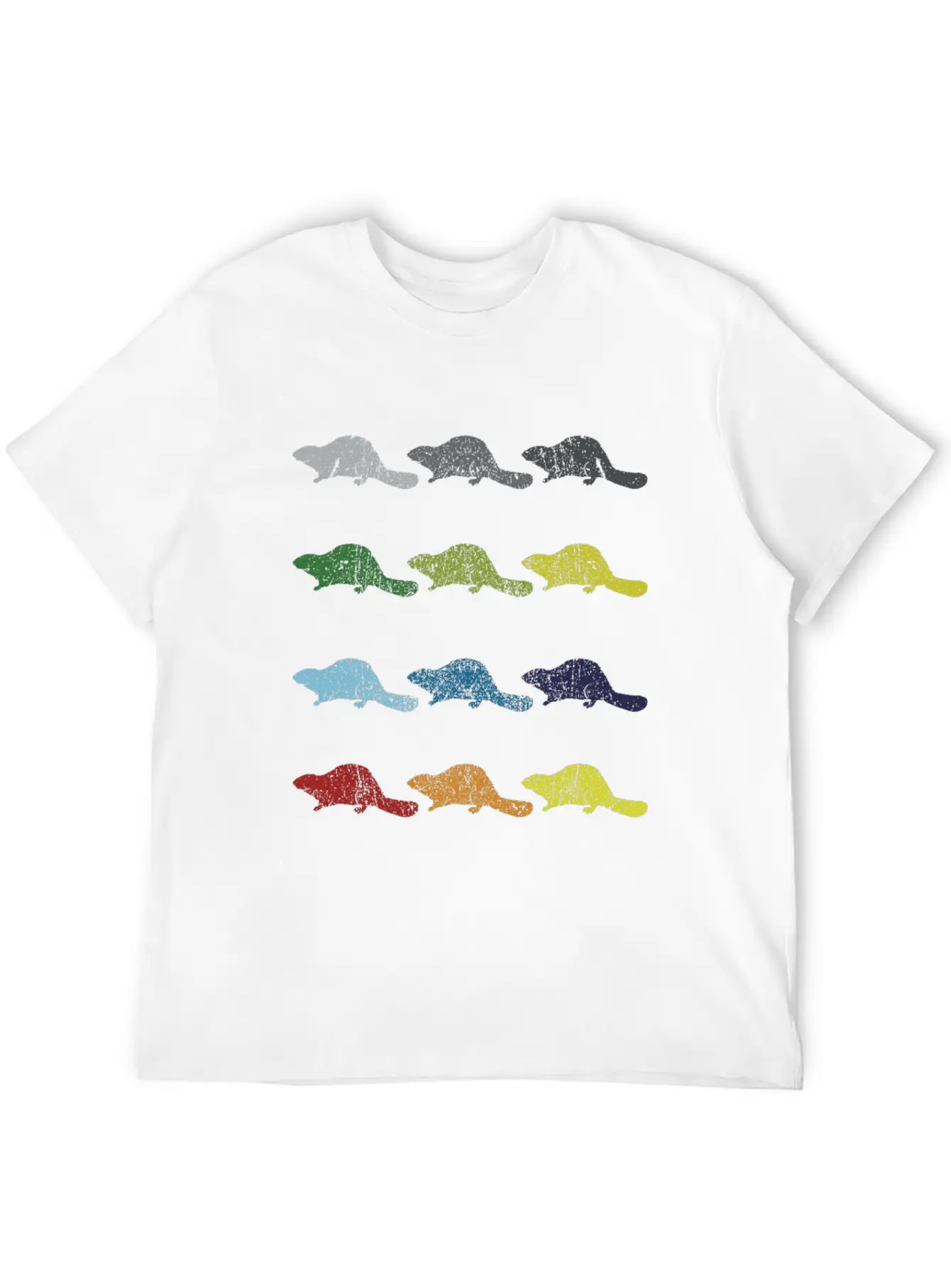Neon Pop Art Retro Beaver Animal Gift Timeless Short Sleeve Tee – Comfy And Minimalist Design