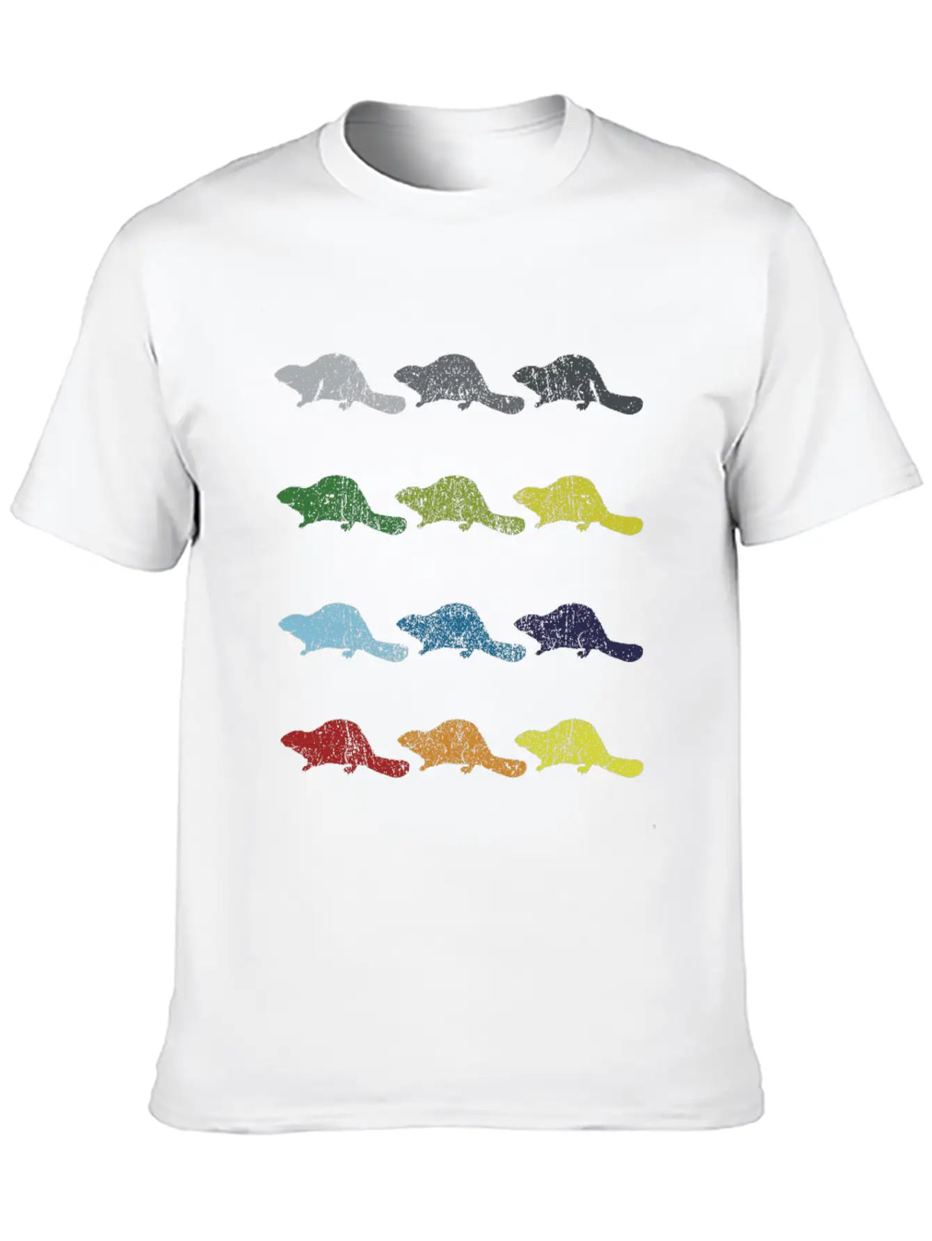Neon Pop Art Retro Beaver Animal Gift Timeless Short Sleeve Tee – Comfy And Minimalist Design