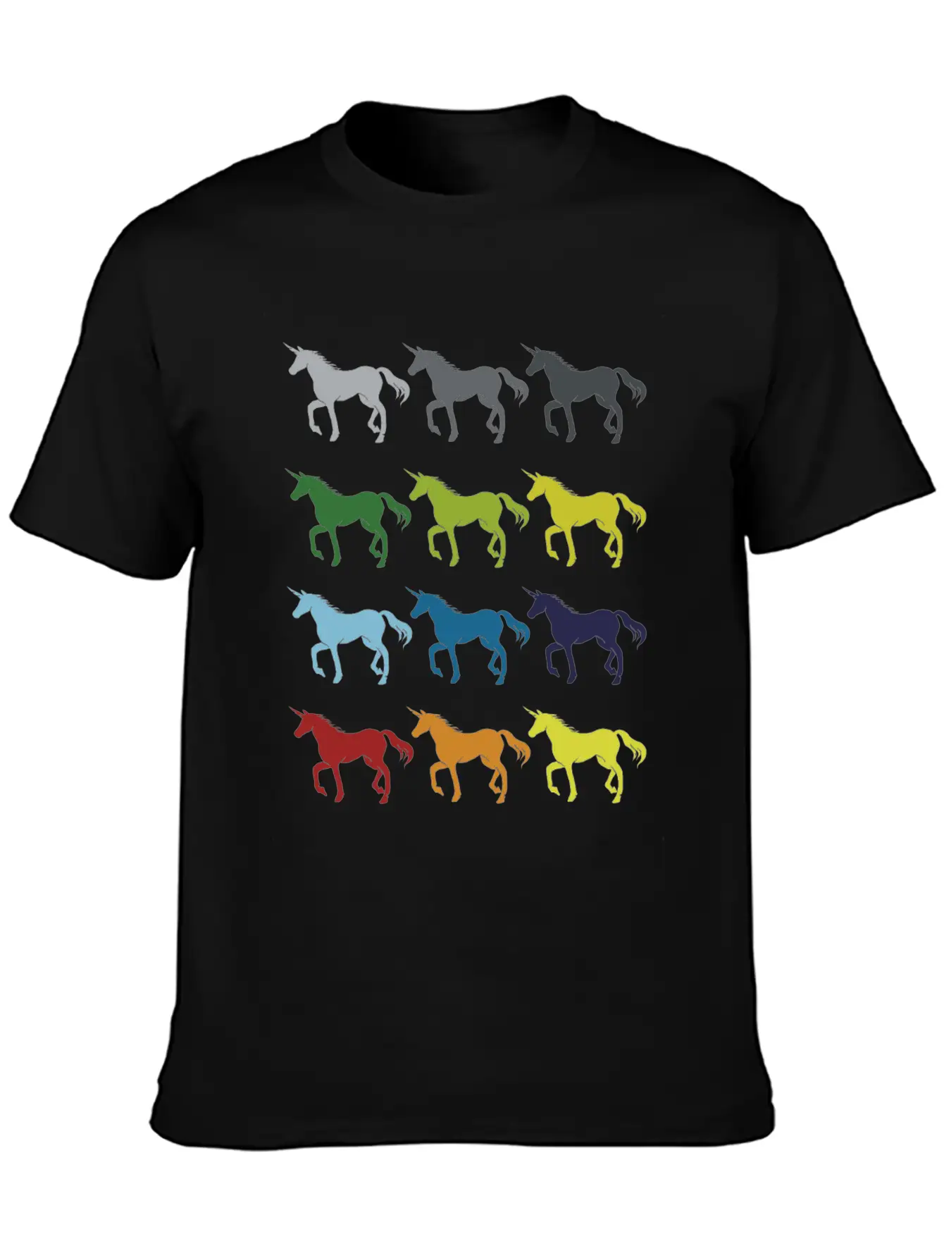 Neon Pop Art Retro Unicorn Gift Idea Stylish Everyday T-Shirt – Unisex Basic Cotton Tee