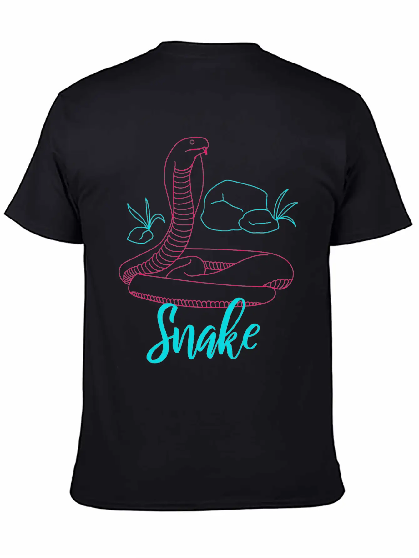 Neon Snake Retro Gift Unisex Short Sleeve Soft Cotton T-Shirt – Casual Everyday Wear