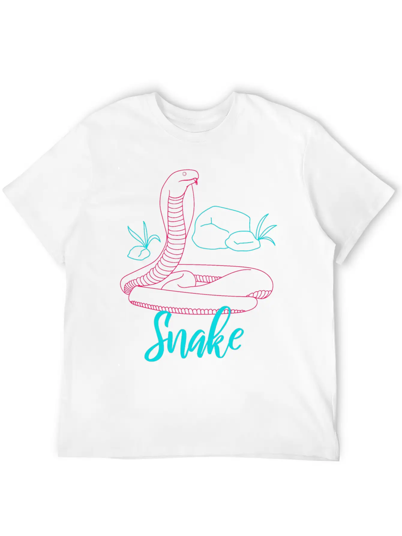 Neon Snake Retro Gift Unisex Short Sleeve Soft Cotton T-Shirt – Casual Everyday Wear