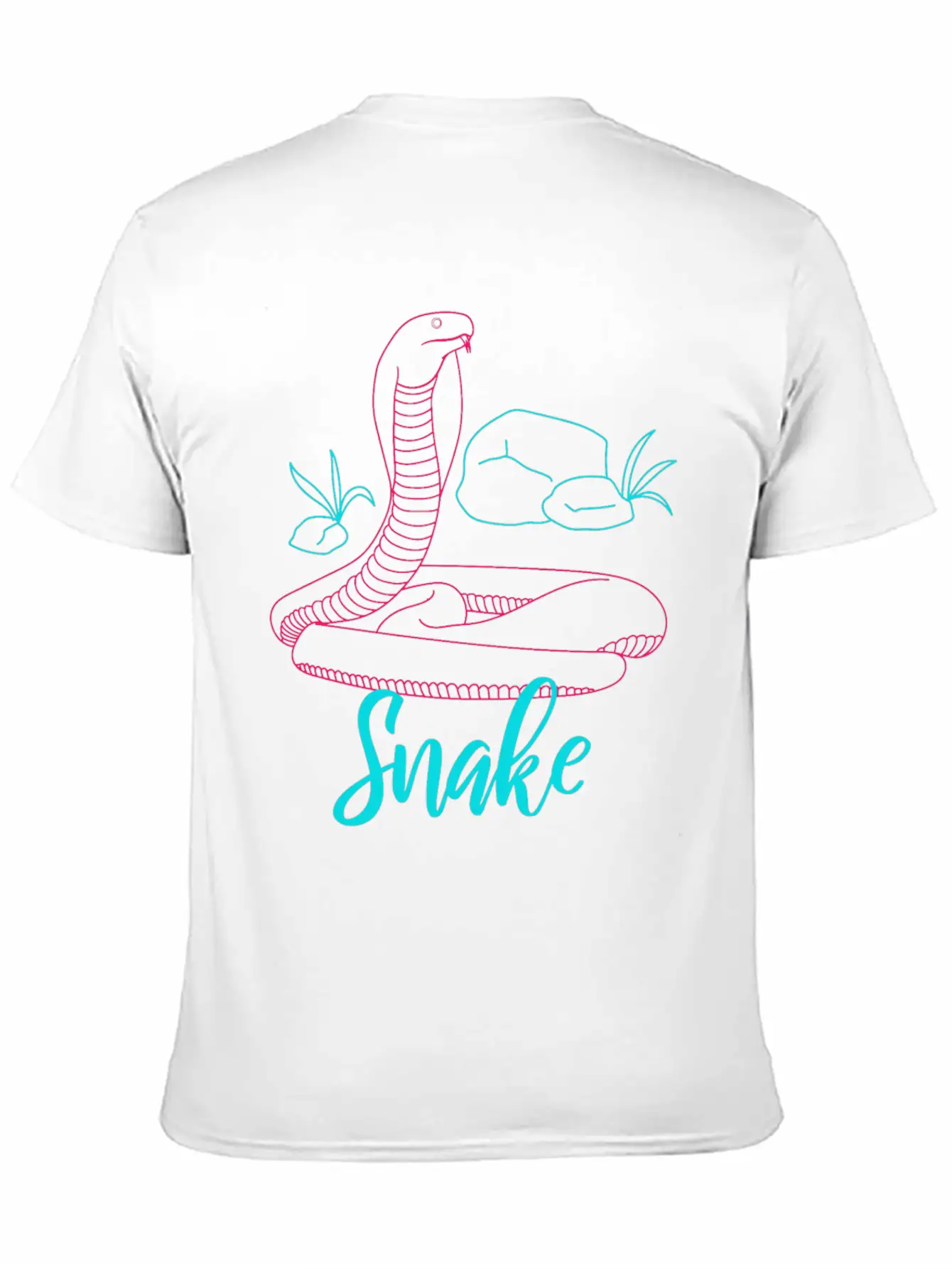 Neon Snake Retro Gift Unisex Short Sleeve Soft Cotton T-Shirt – Casual Everyday Wear