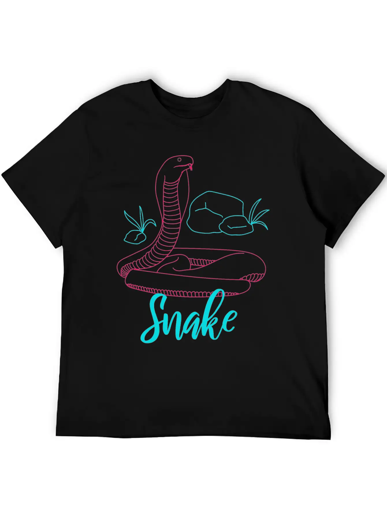 Neon Snake Retro Gift Unisex Short Sleeve Soft Cotton T-Shirt – Casual Everyday Wear