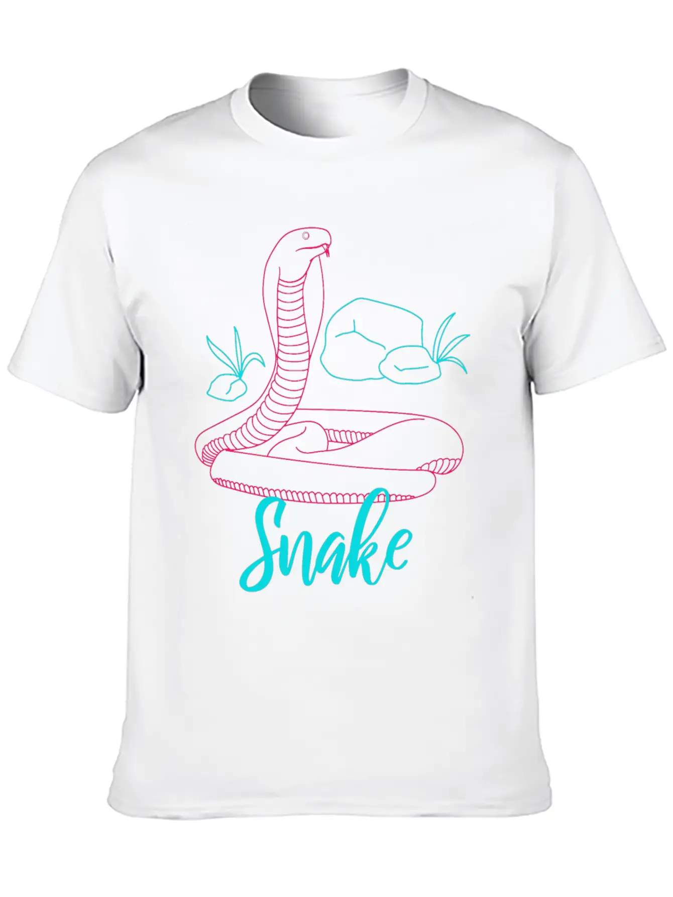 Neon Snake Retro Gift Unisex Short Sleeve Soft Cotton T-Shirt – Casual Everyday Wear