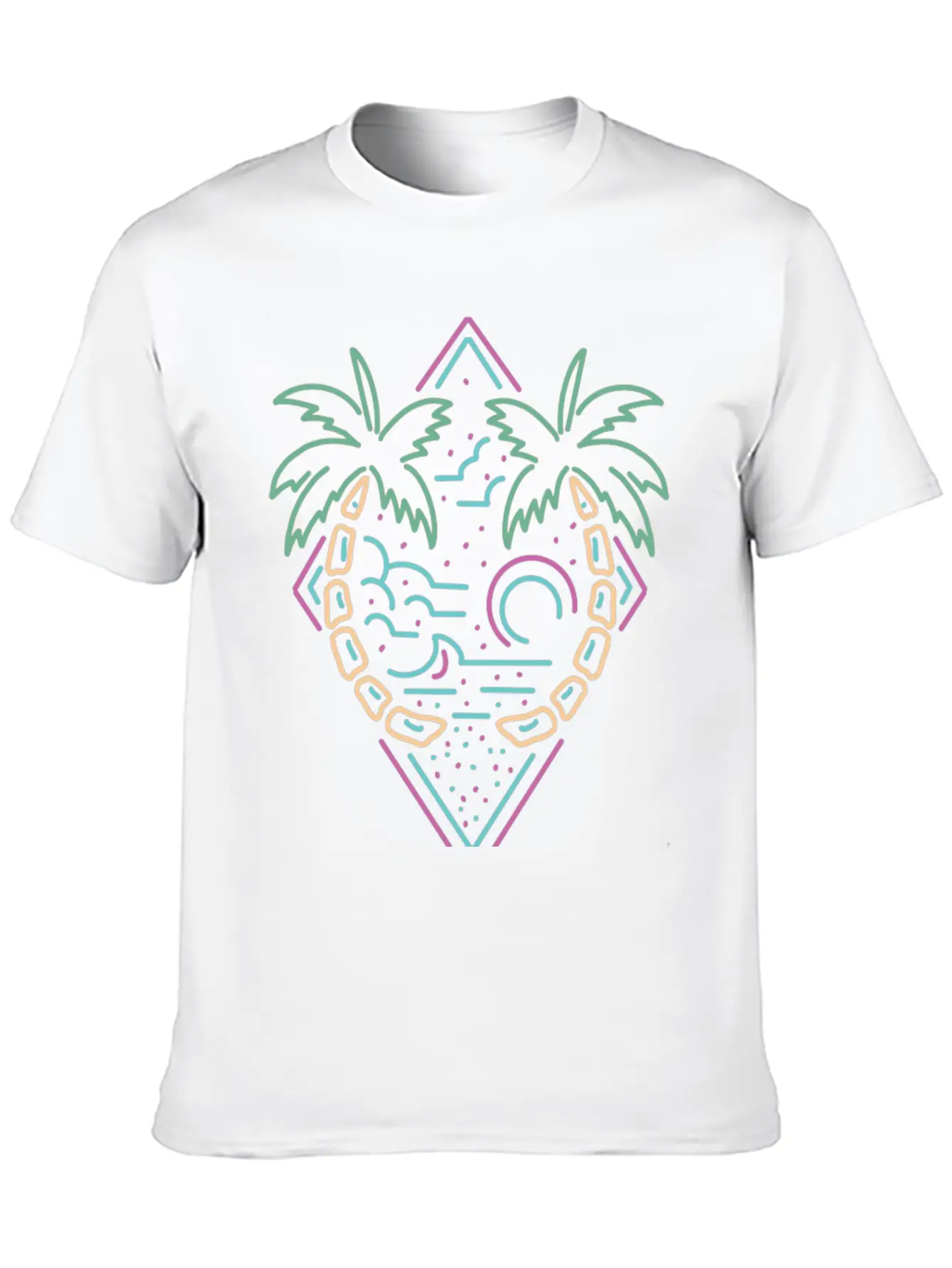 Neon Summer Monoline Stylish Everyday T-Shirt – Unisex Basic Cotton Tee