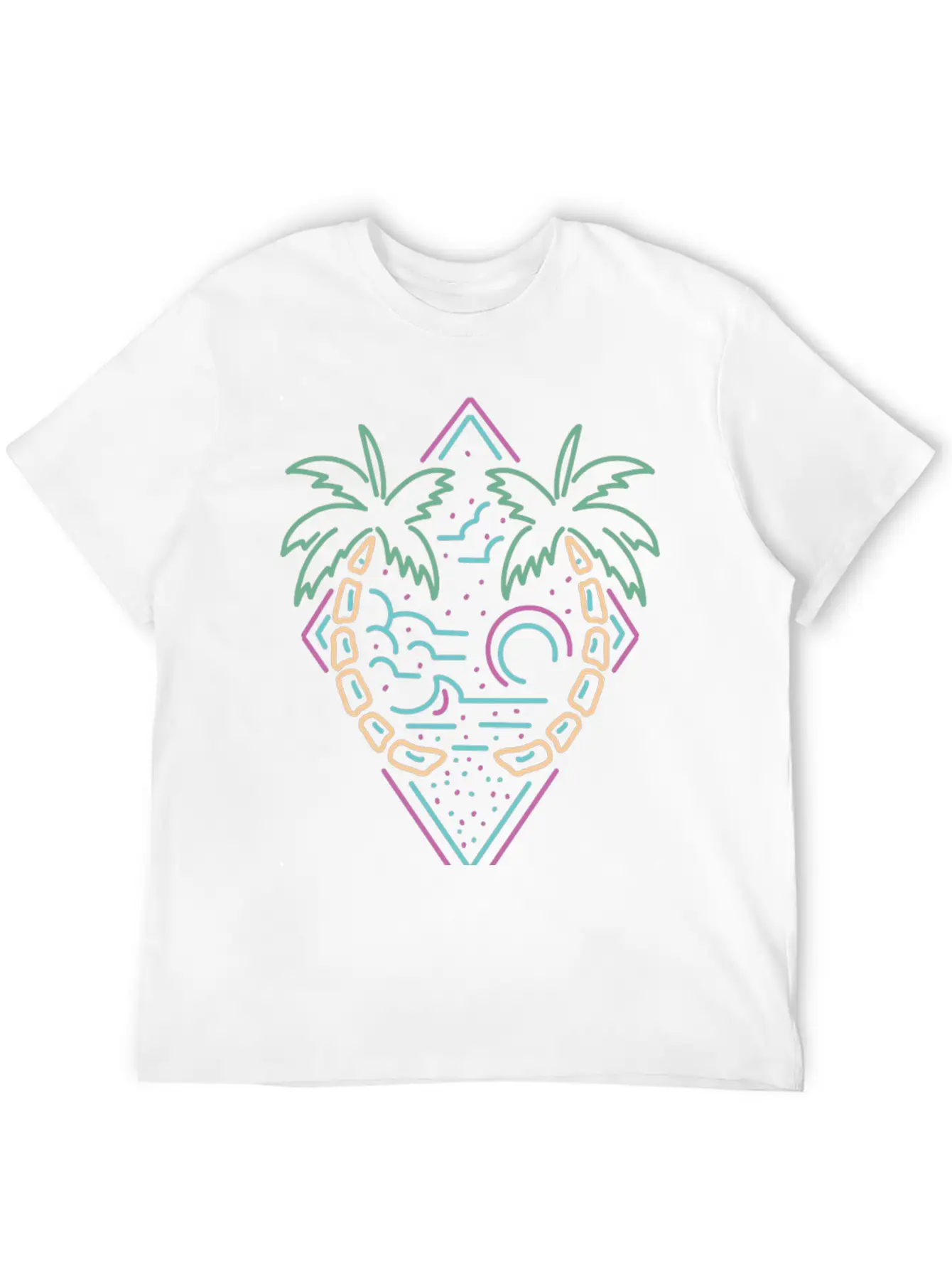 Neon Summer Monoline Stylish Everyday T-Shirt – Unisex Basic Cotton Tee