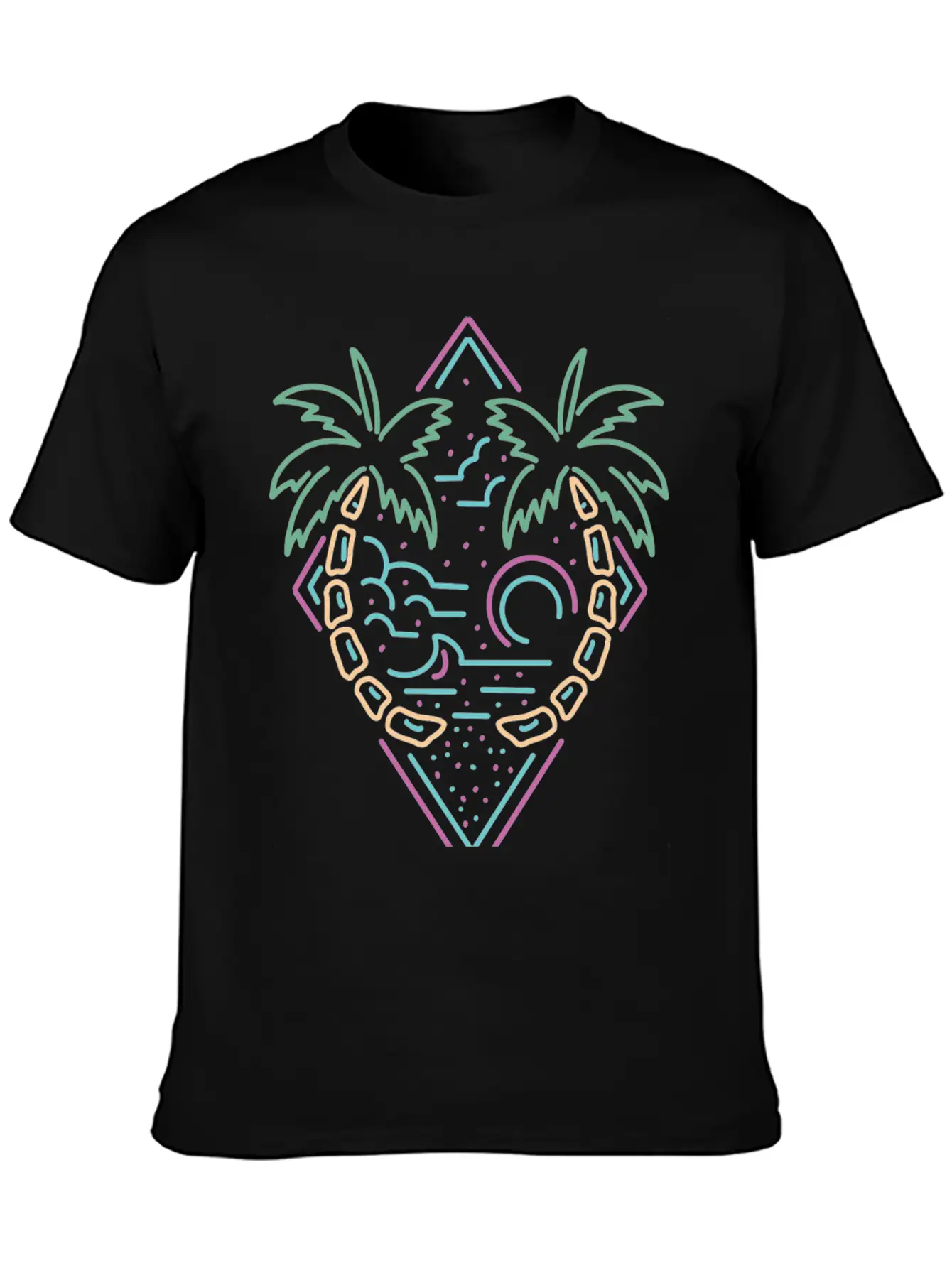 Neon Summer Monoline Stylish Everyday T-Shirt – Unisex Basic Cotton Tee