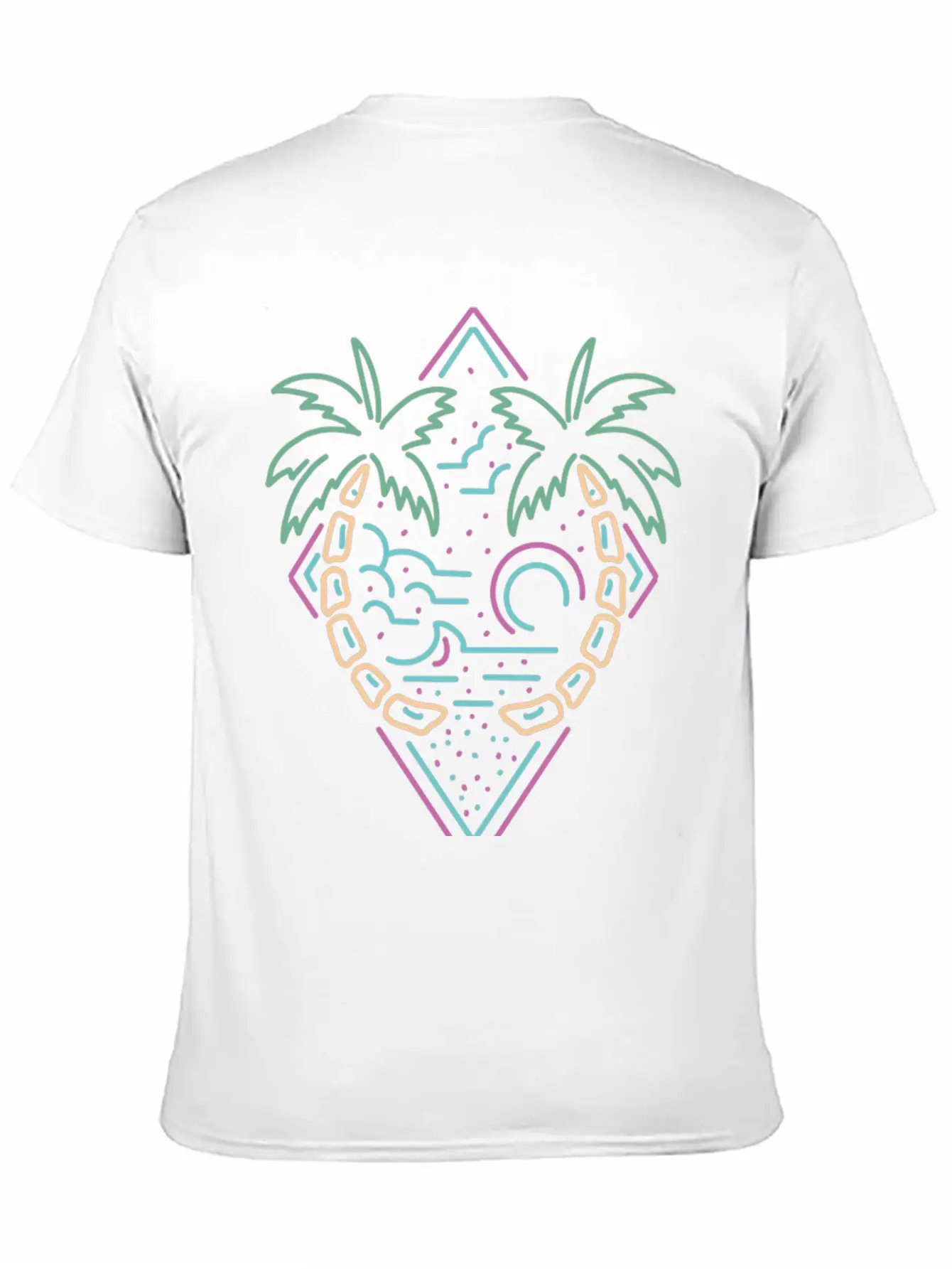 Neon Summer Monoline Stylish Everyday T-Shirt – Unisex Basic Cotton Tee