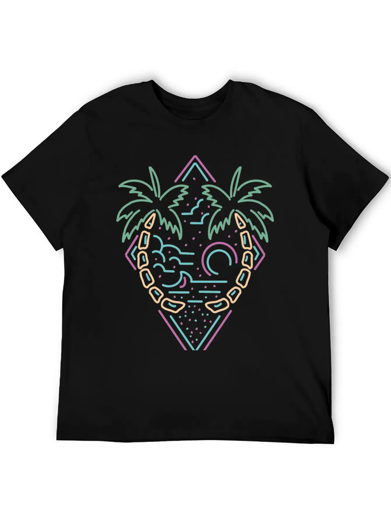 Neon Summer Monoline Stylish Everyday T-Shirt – Unisex Basic Cotton Tee