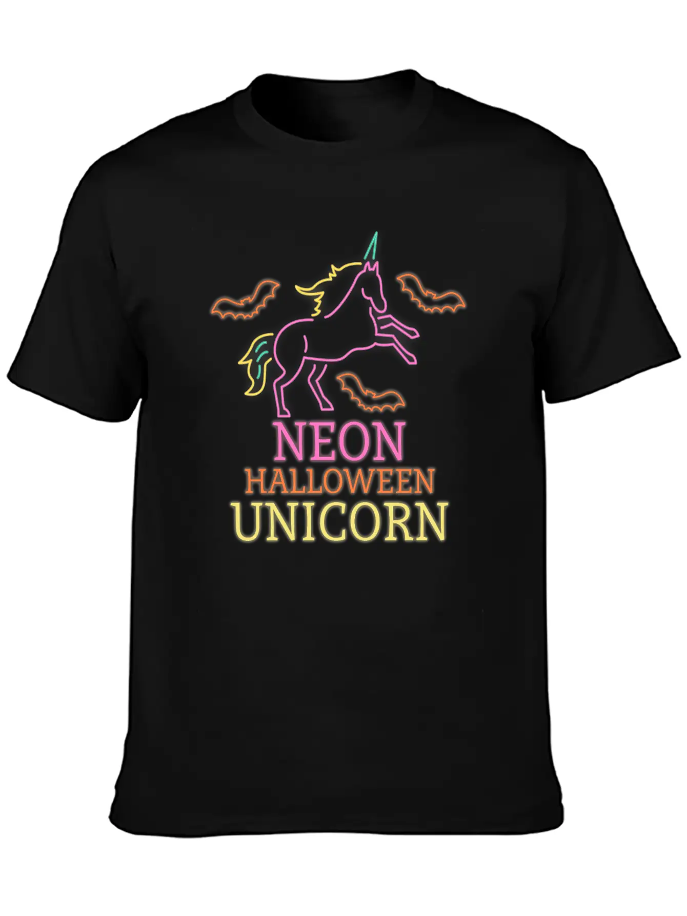 Neon Unicorn Stylish Everyday T-Shirt – Unisex Basic Cotton Tee