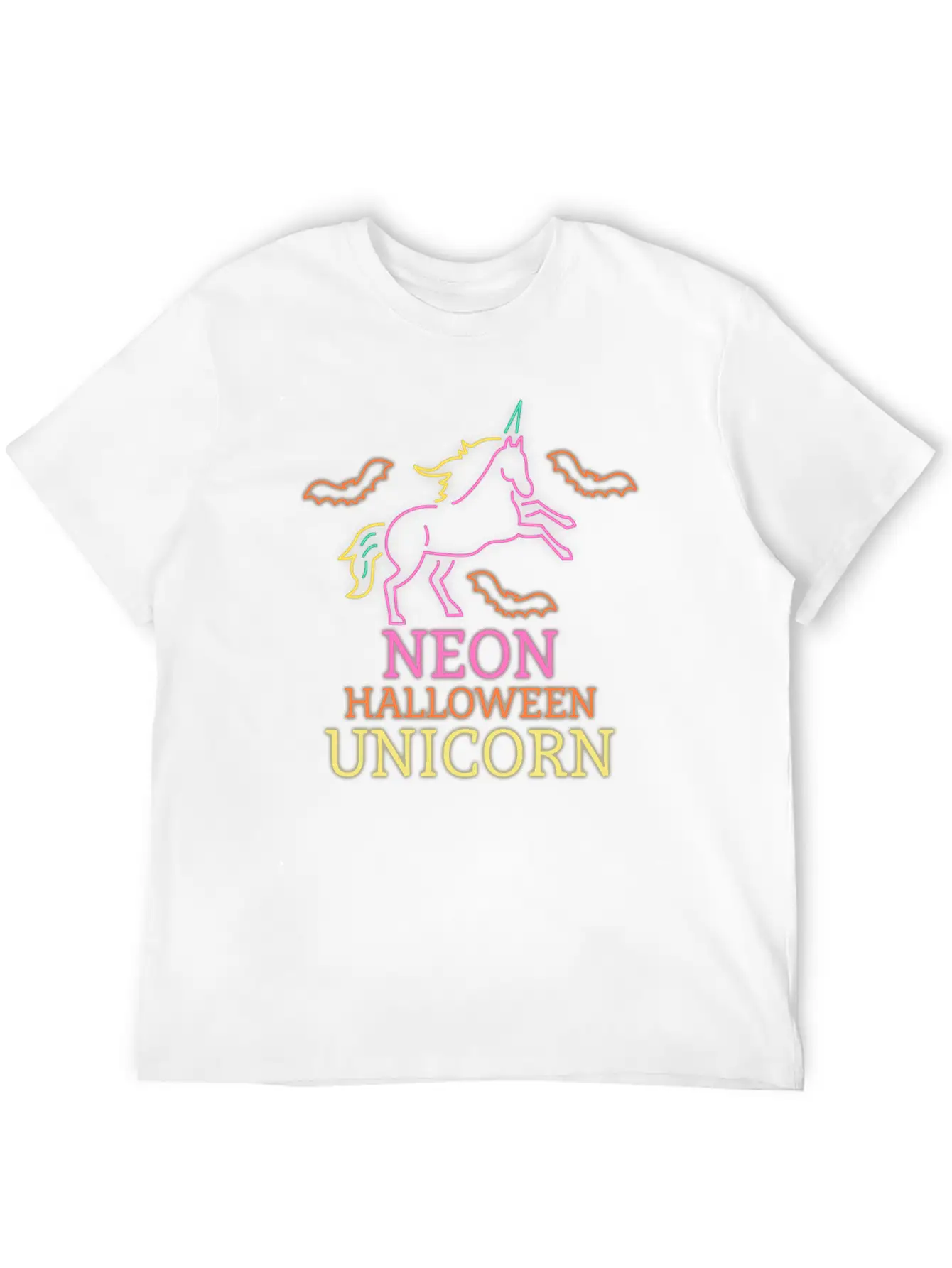 Neon Unicorn Stylish Everyday T-Shirt – Unisex Basic Cotton Tee