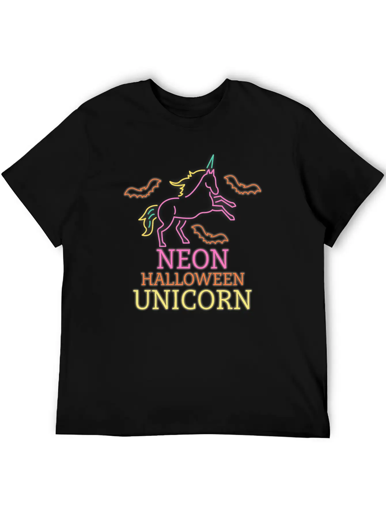 Neon Unicorn Stylish Everyday T-Shirt – Unisex Basic Cotton Tee