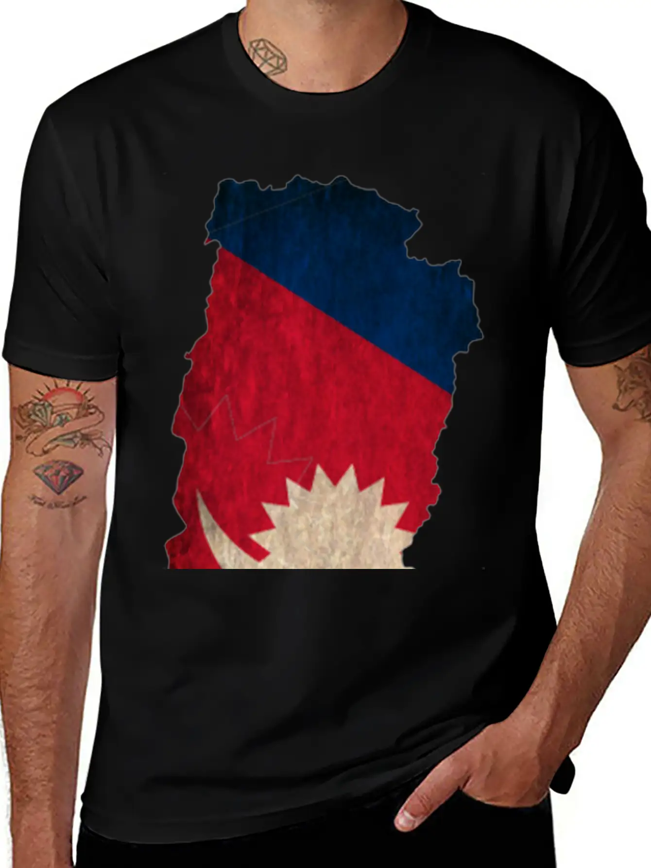 Nepal Flag Map Unisex Casual T-Shirt – Clean Design For Daily Comfort
