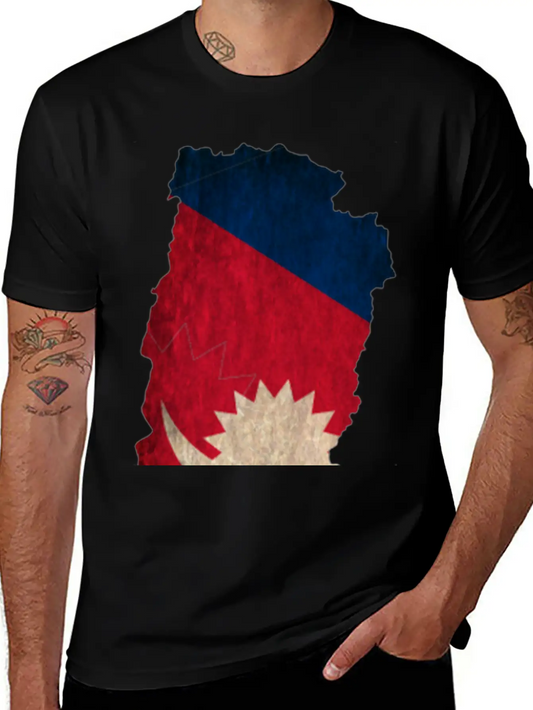 Nepal Flag Map Unisex Casual T-Shirt – Clean Design For Daily Comfort