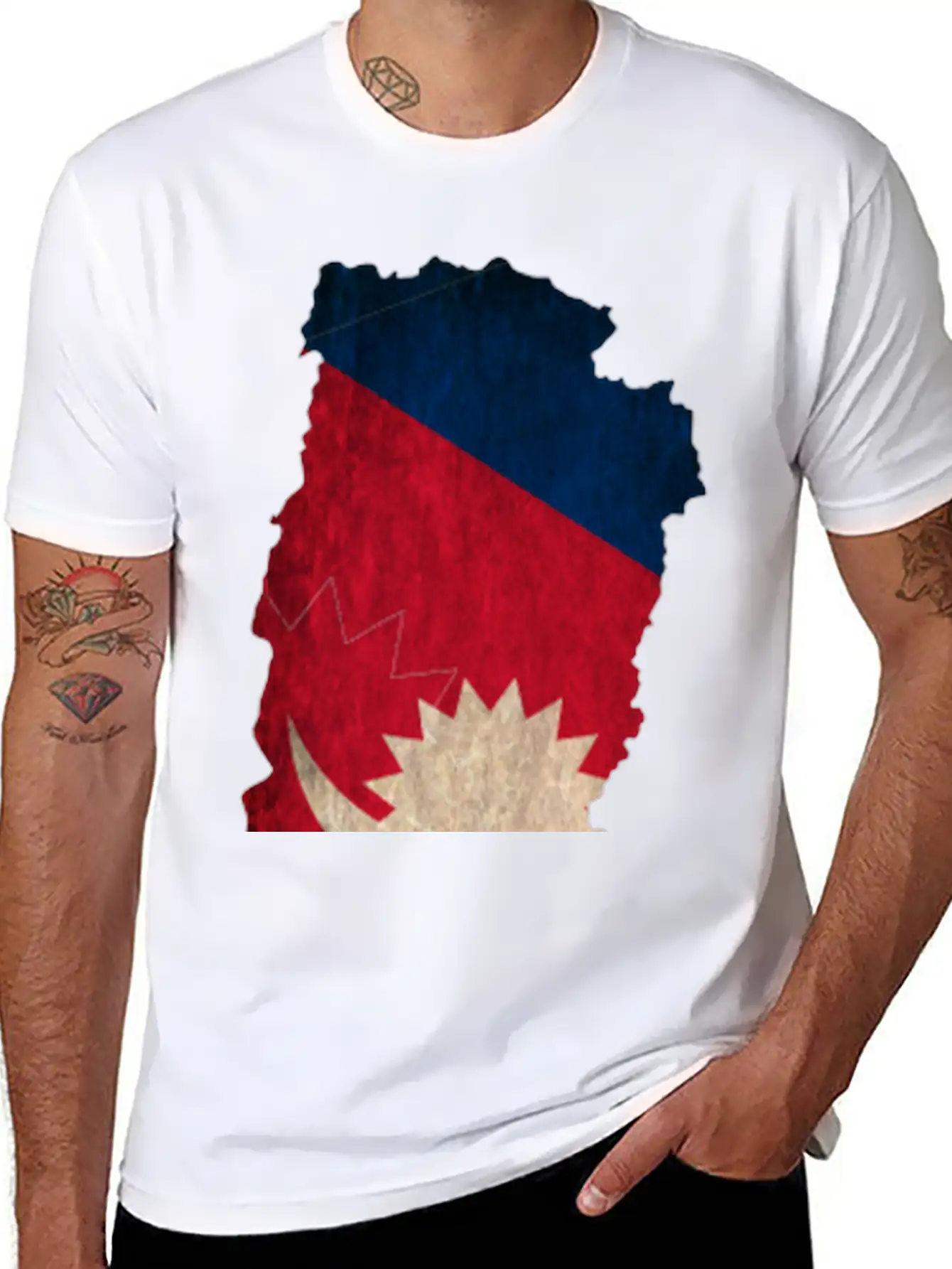 Nepal Flag Map Unisex Casual T-Shirt – Clean Design For Daily Comfort