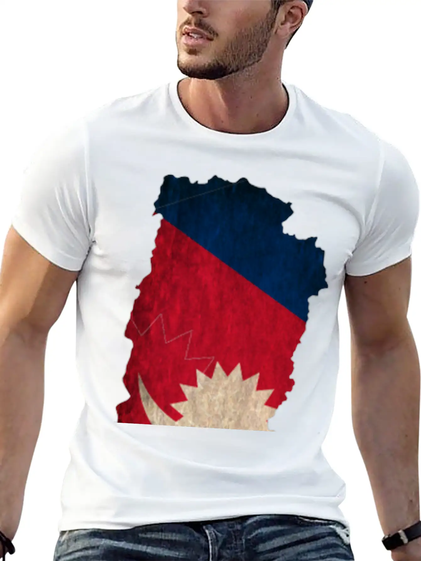 Nepal Flag Map Unisex Casual T-Shirt – Clean Design For Daily Comfort