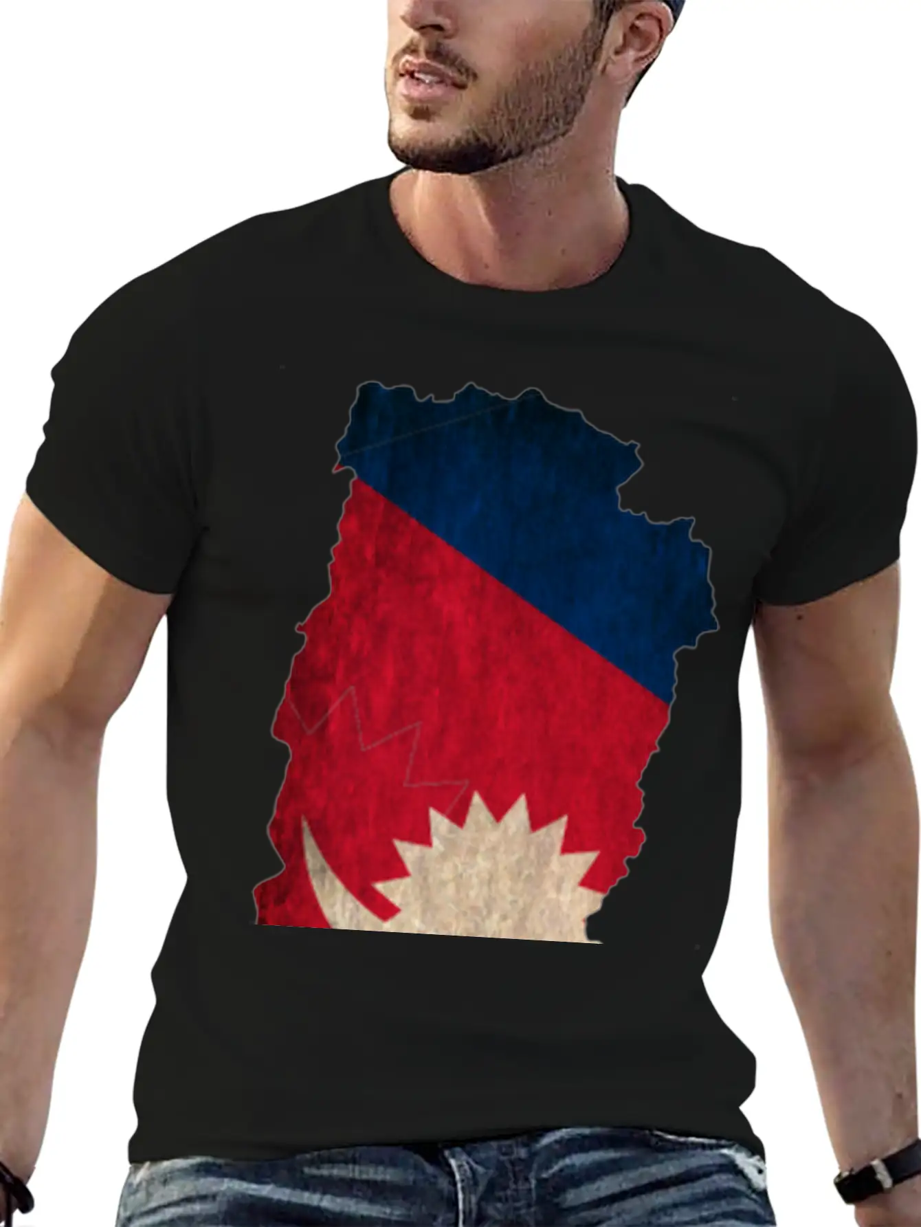 Nepal Flag Map Unisex Casual T-Shirt – Clean Design For Daily Comfort