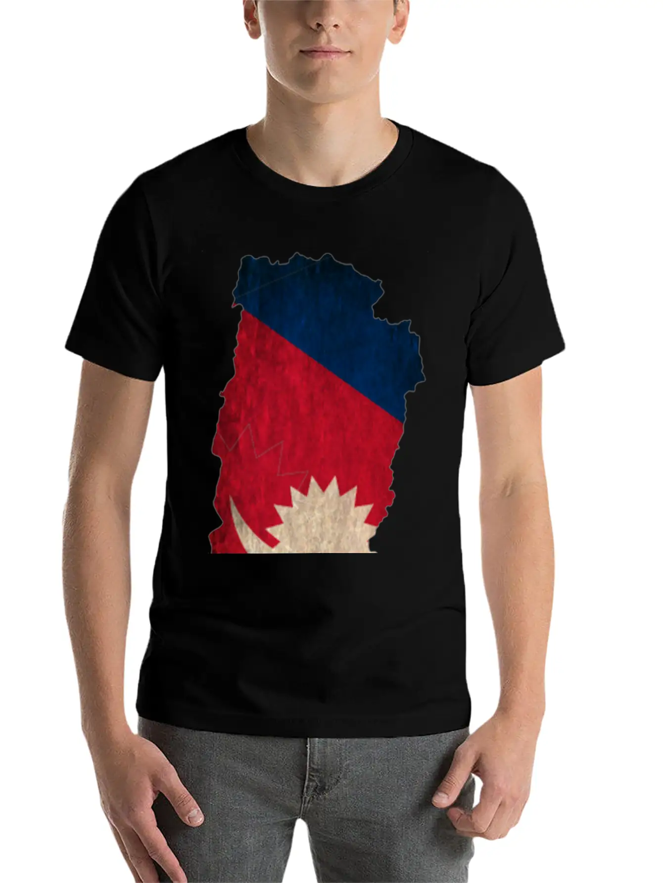 Nepal Flag Map Unisex Casual T-Shirt – Clean Design For Daily Comfort
