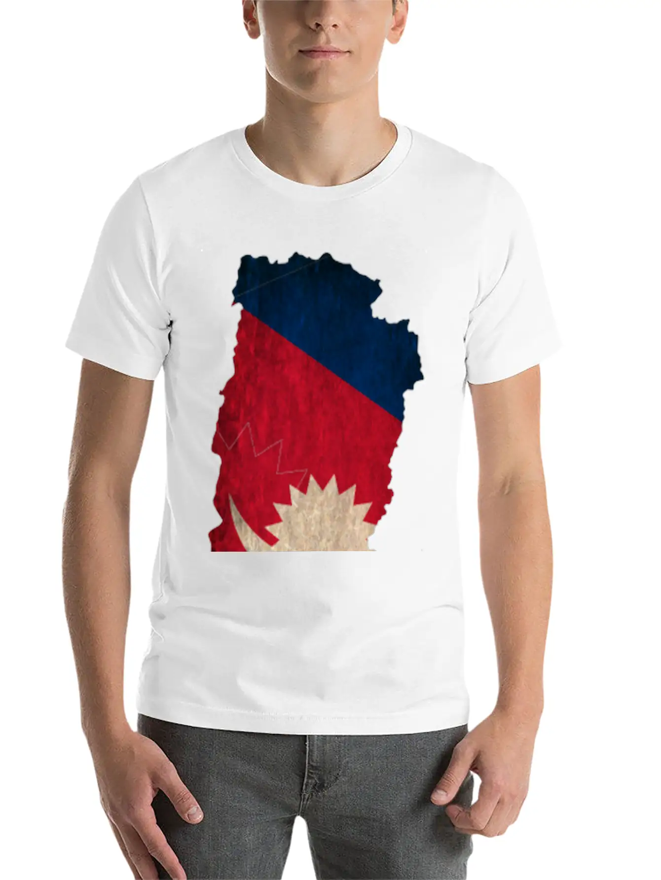 Nepal Flag Map Unisex Casual T-Shirt – Clean Design For Daily Comfort