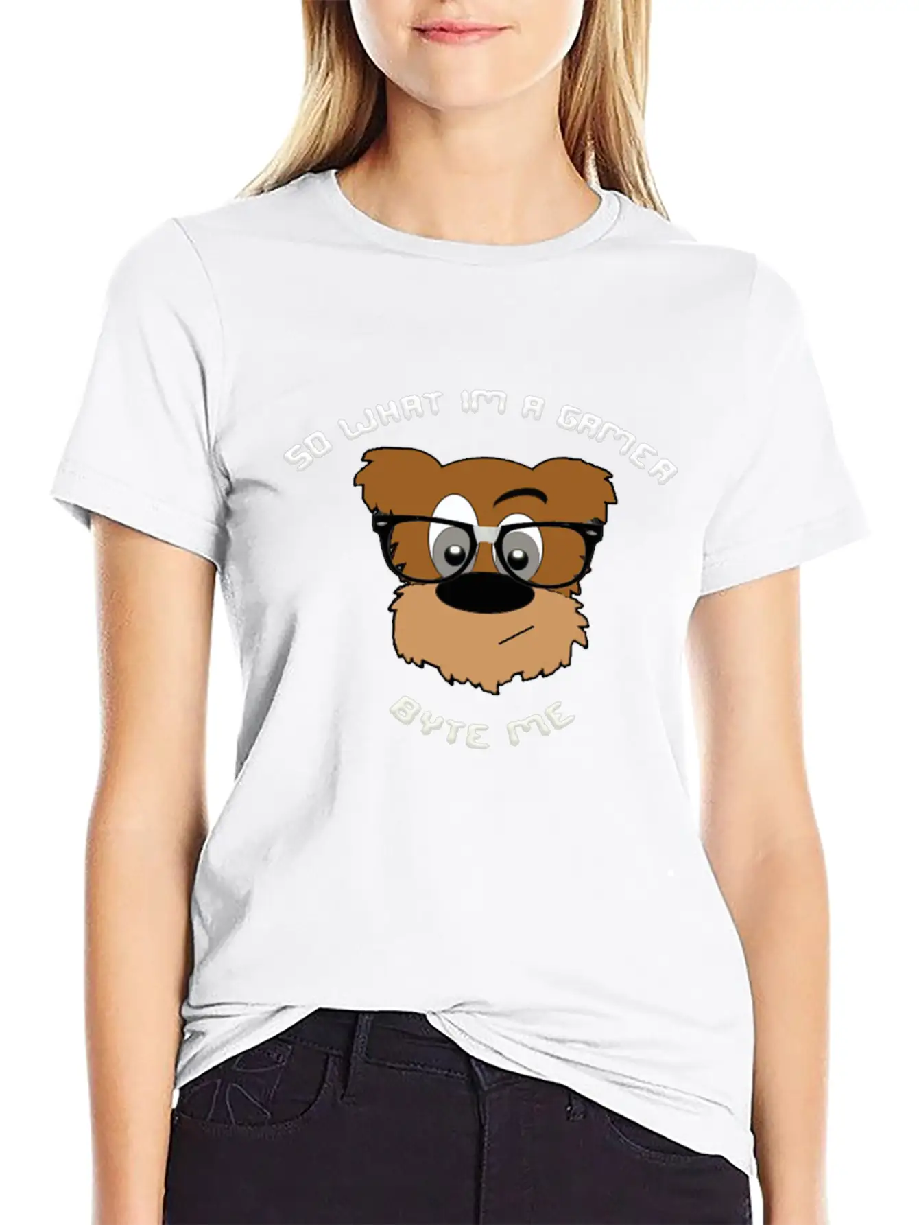 Nerdy Bear So What (White) Timeless Short Sleeve Tee – Comfy And Minimalist Design
