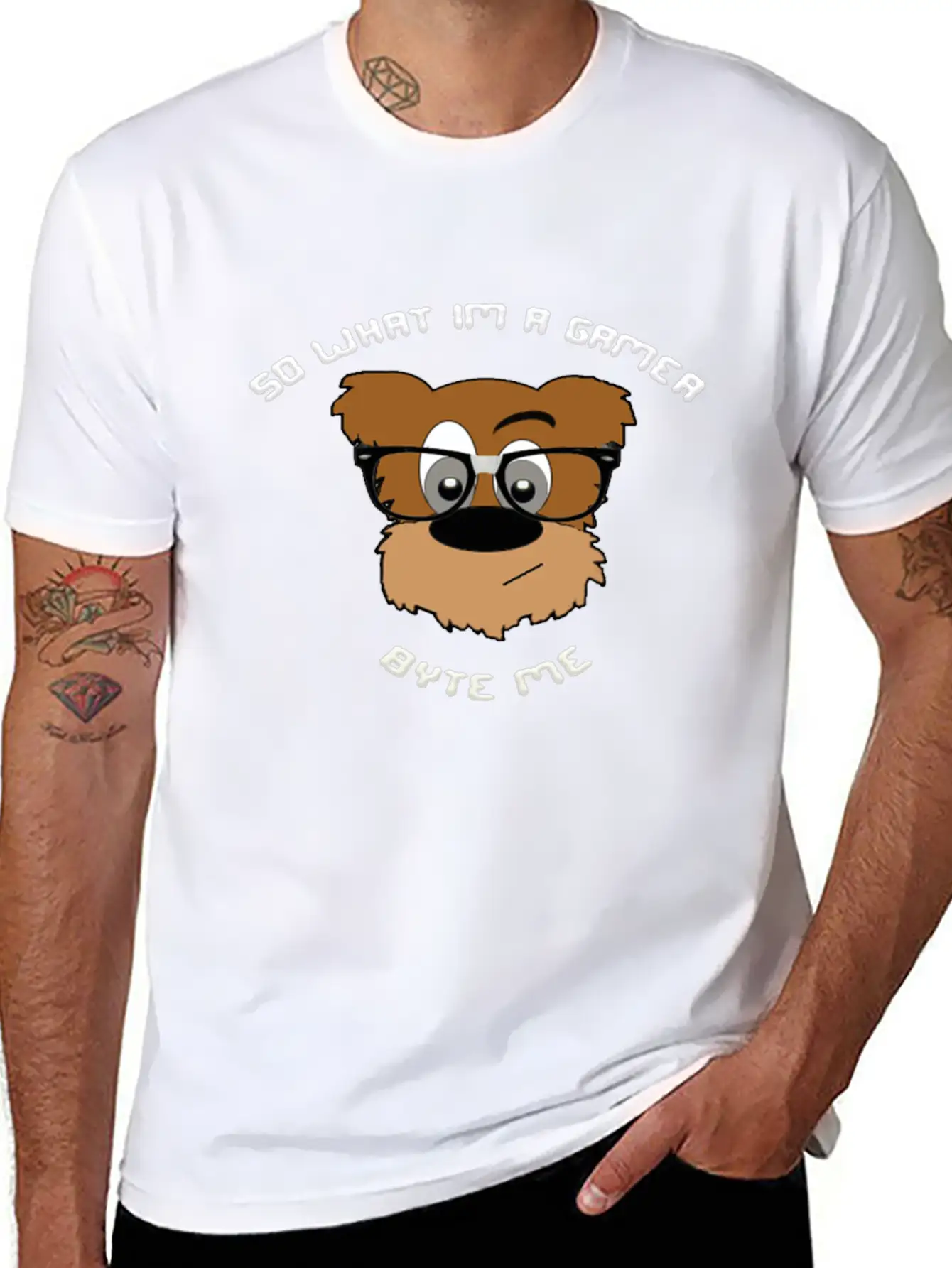Nerdy Bear So What (White) Timeless Short Sleeve Tee – Comfy And Minimalist Design