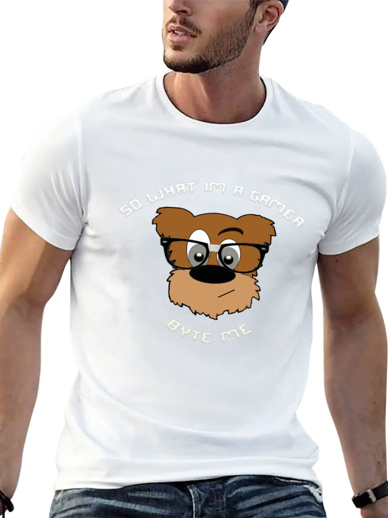 Nerdy Bear So What (White) Timeless Short Sleeve Tee – Comfy And Minimalist Design
