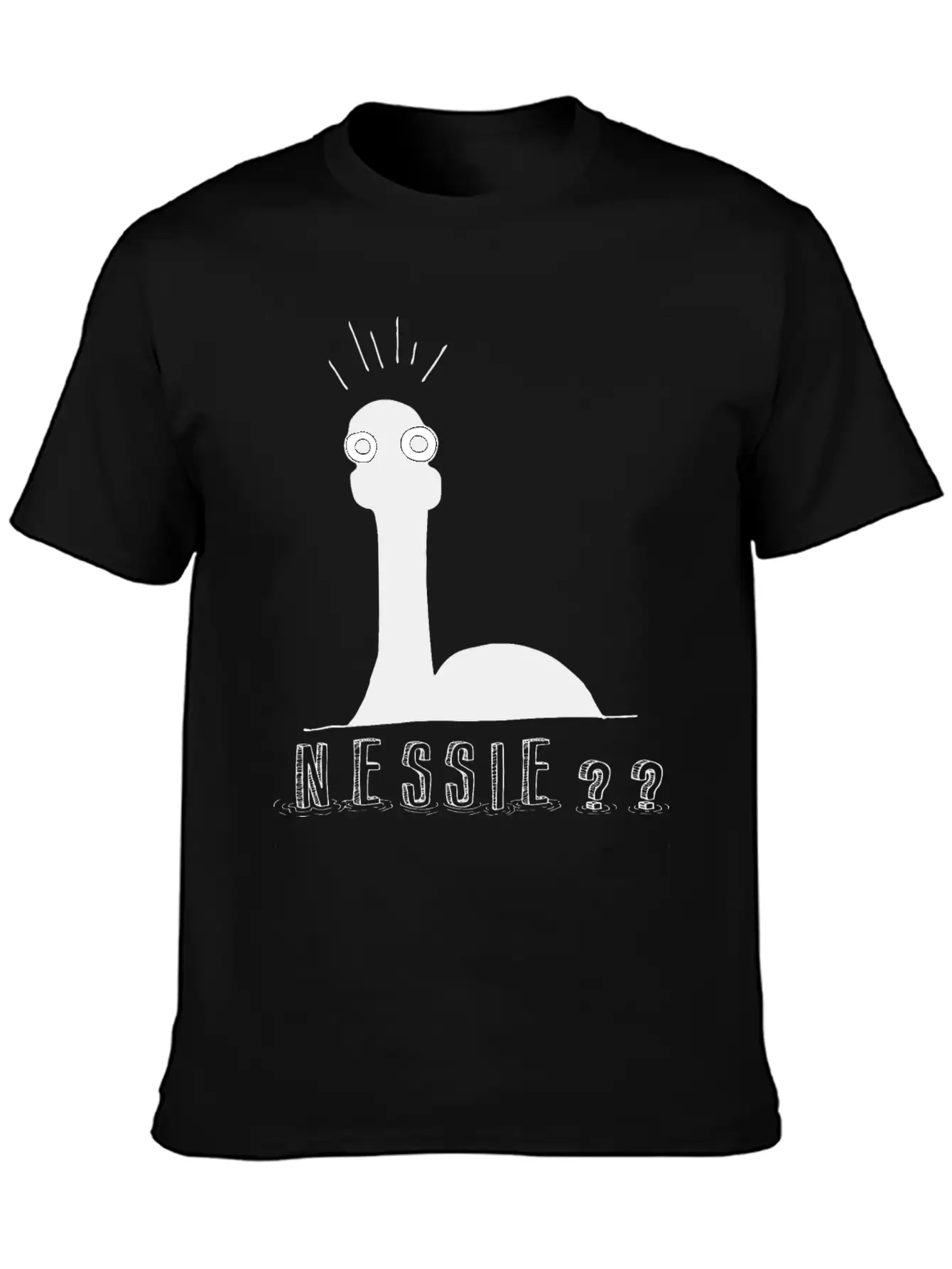 Nessie?? Minimal Loch Ness Illustration Unisex Short Sleeve Soft Cotton T-Shirt – Casual Everyday Wear