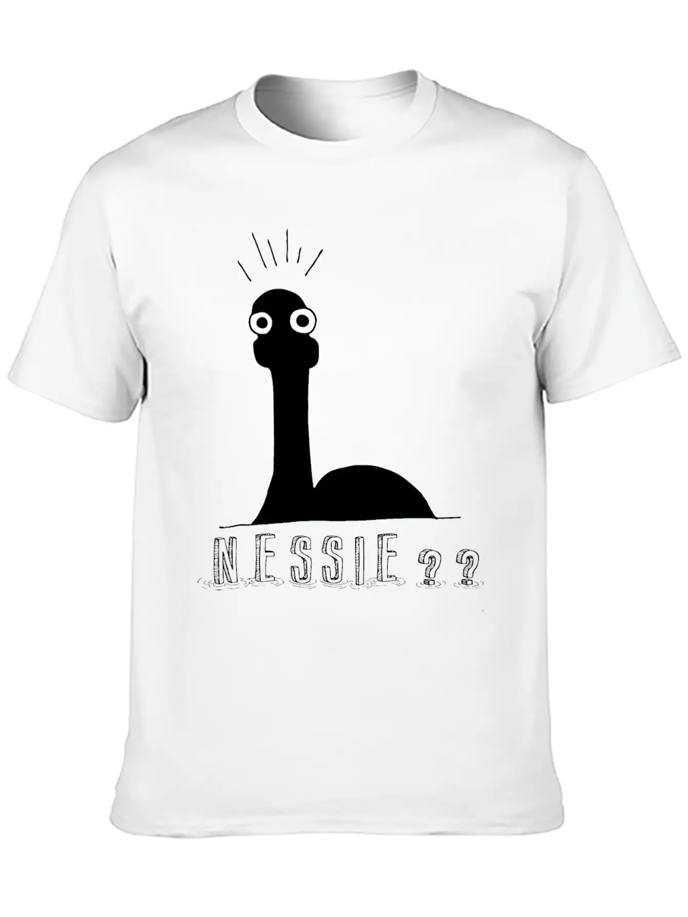 Nessie?? Minimal Loch Ness Illustration Unisex Short Sleeve Soft Cotton T-Shirt – Casual Everyday Wear