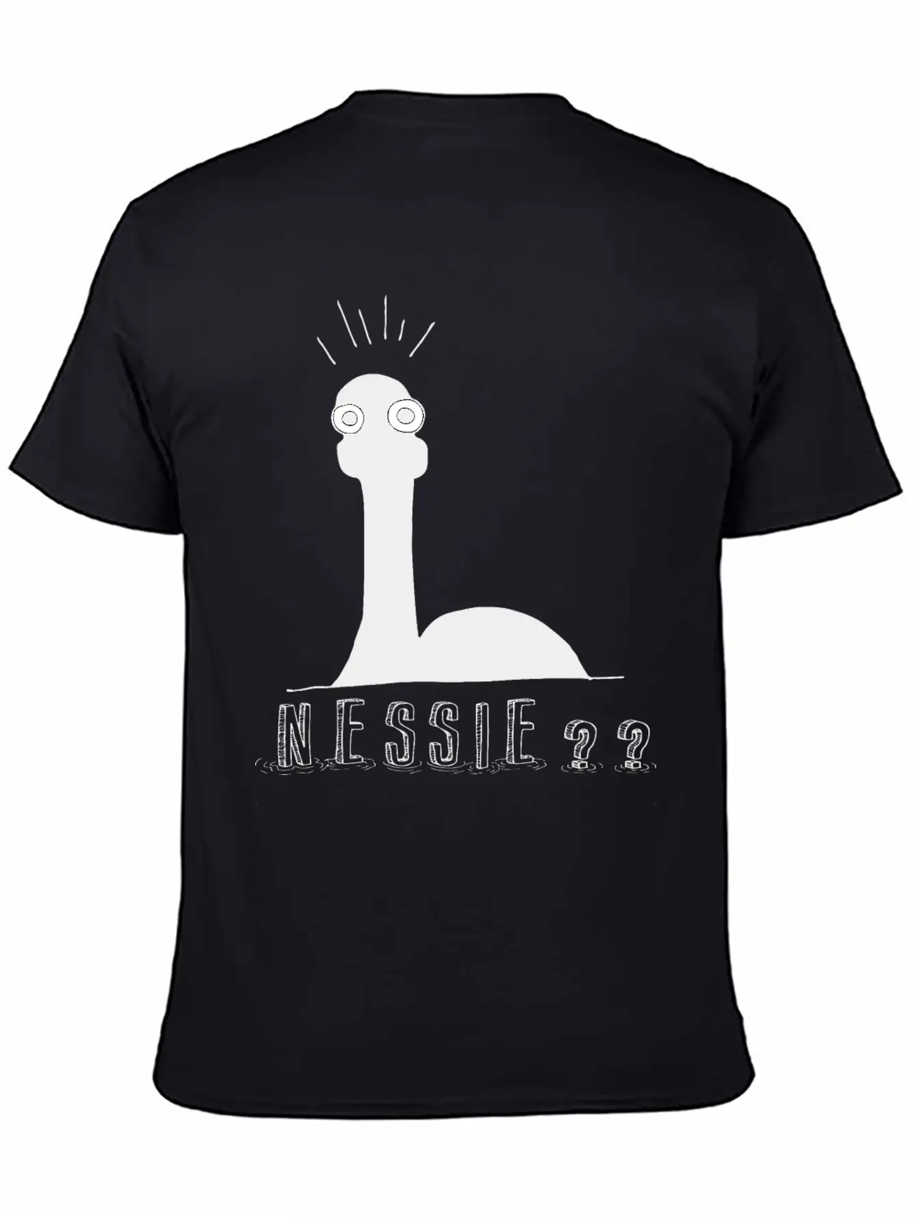 Nessie?? Minimal Loch Ness Illustration Unisex Short Sleeve Soft Cotton T-Shirt – Casual Everyday Wear
