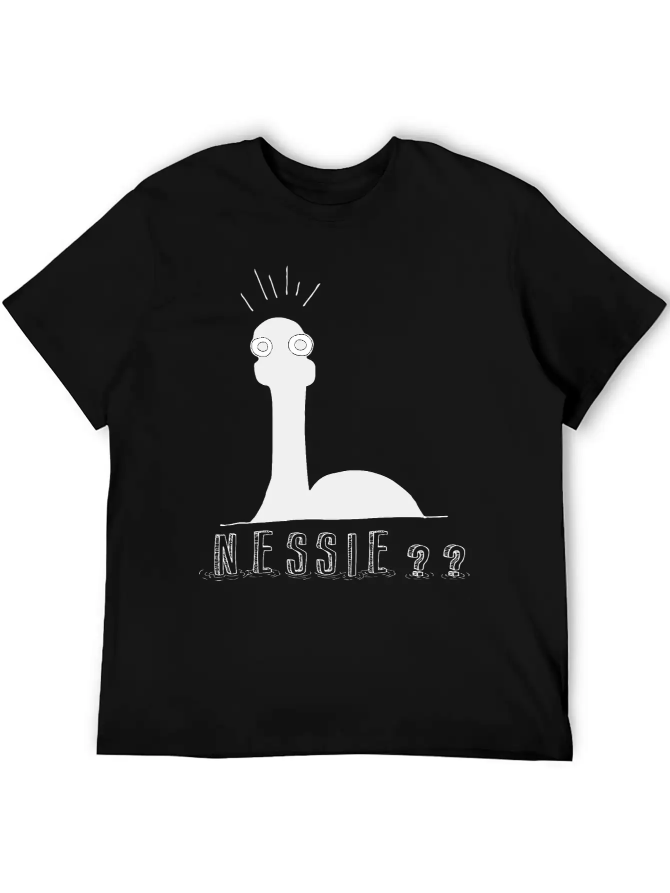 Nessie?? Minimal Loch Ness Illustration Unisex Short Sleeve Soft Cotton T-Shirt – Casual Everyday Wear