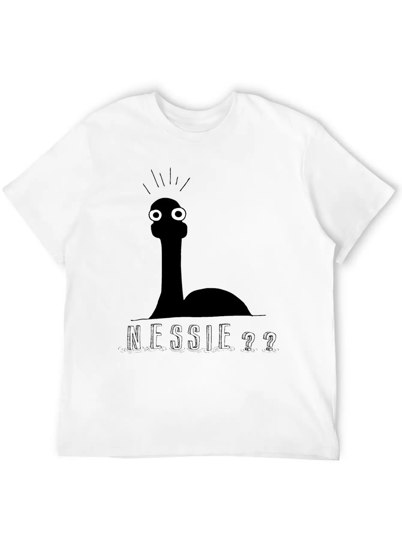 Nessie?? Minimal Loch Ness Illustration Unisex Short Sleeve Soft Cotton T-Shirt – Casual Everyday Wear