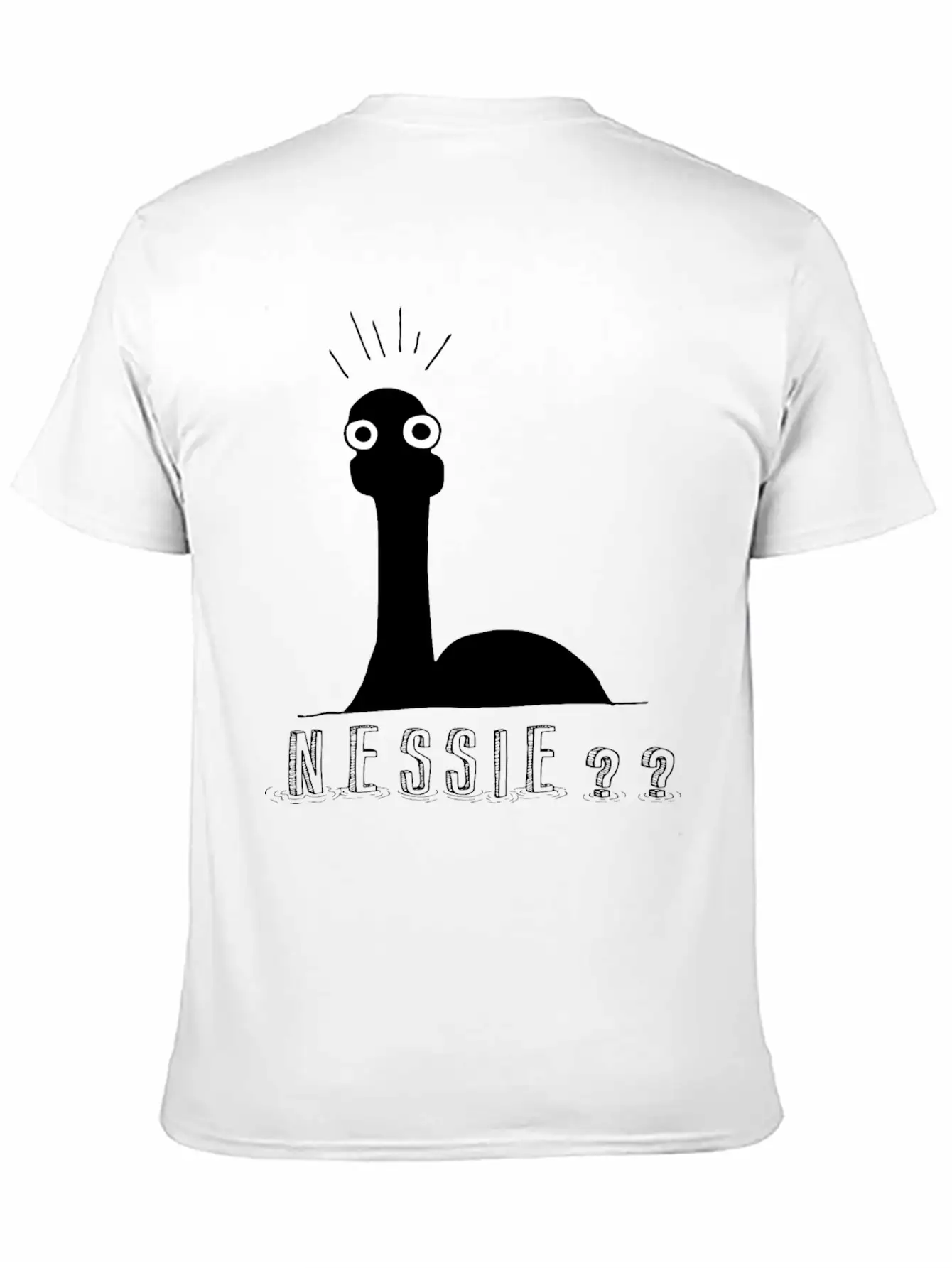 Nessie?? Minimal Loch Ness Illustration Unisex Short Sleeve Soft Cotton T-Shirt – Casual Everyday Wear