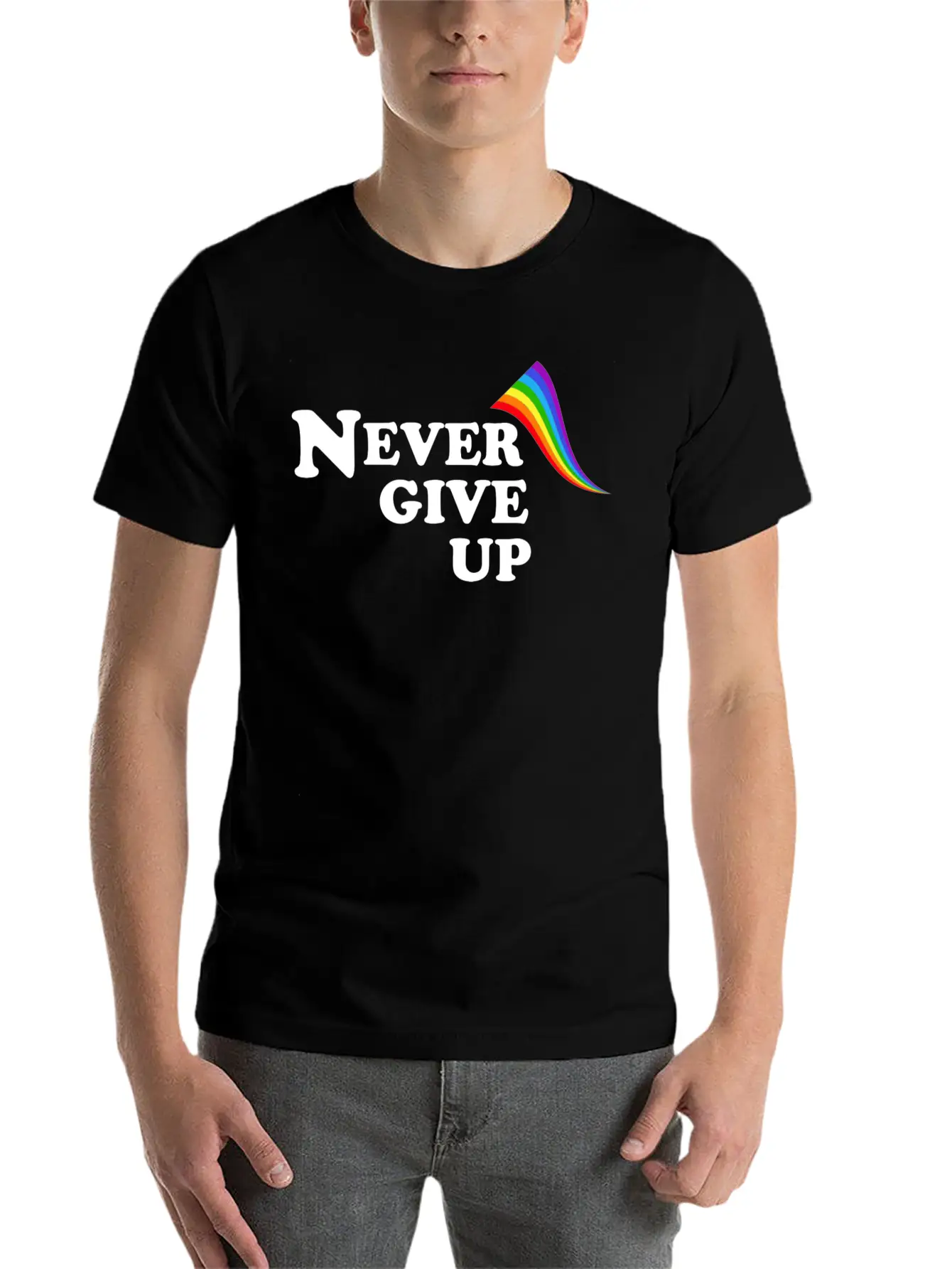 Never Give Up Essential Unisex Summer Tee – Soft Cotton Casual Fit