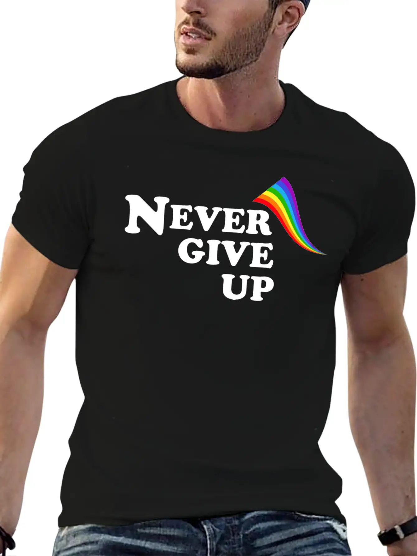 Never Give Up Essential Unisex Summer Tee – Soft Cotton Casual Fit