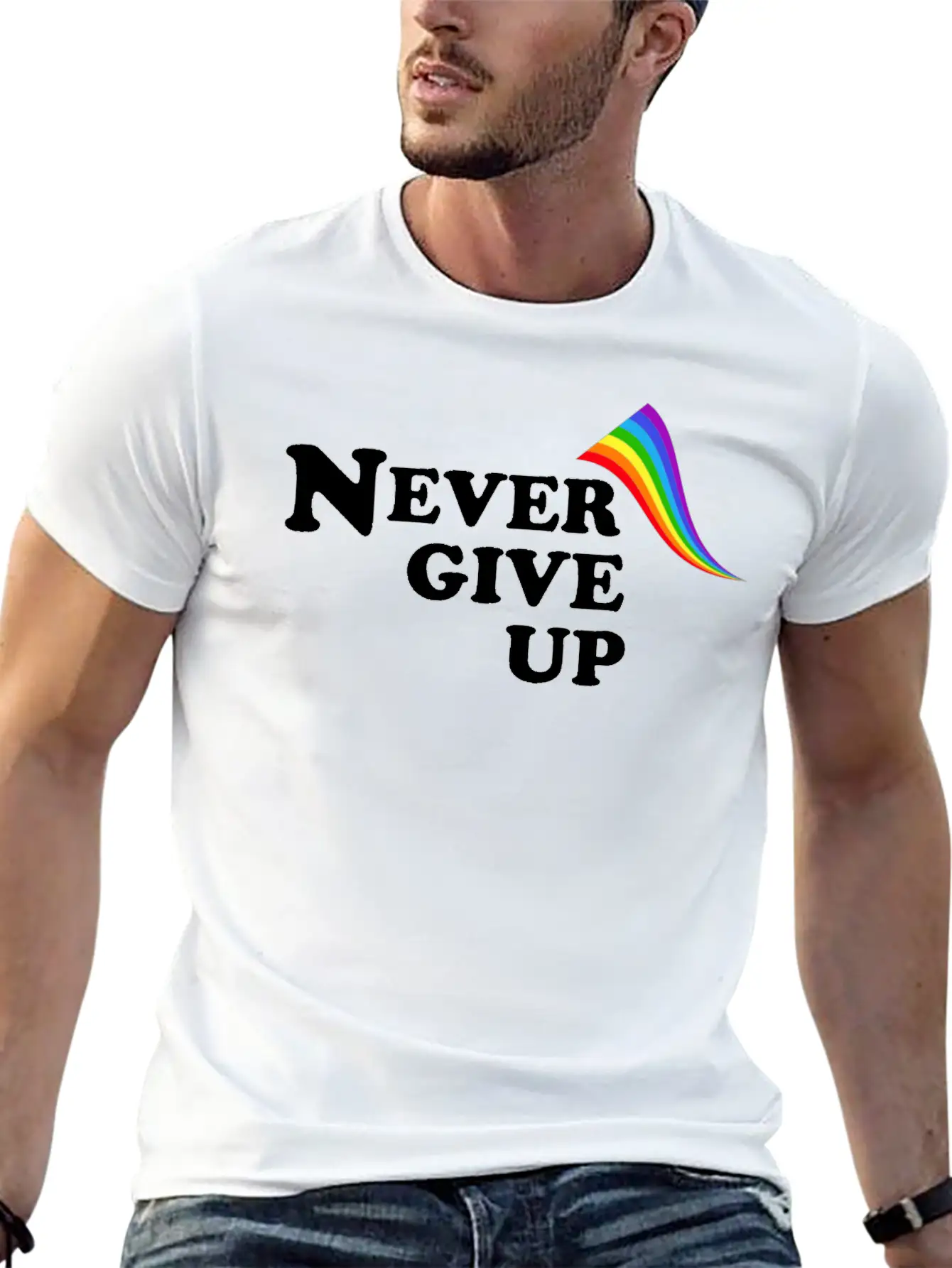 Never Give Up Essential Unisex Summer Tee – Soft Cotton Casual Fit