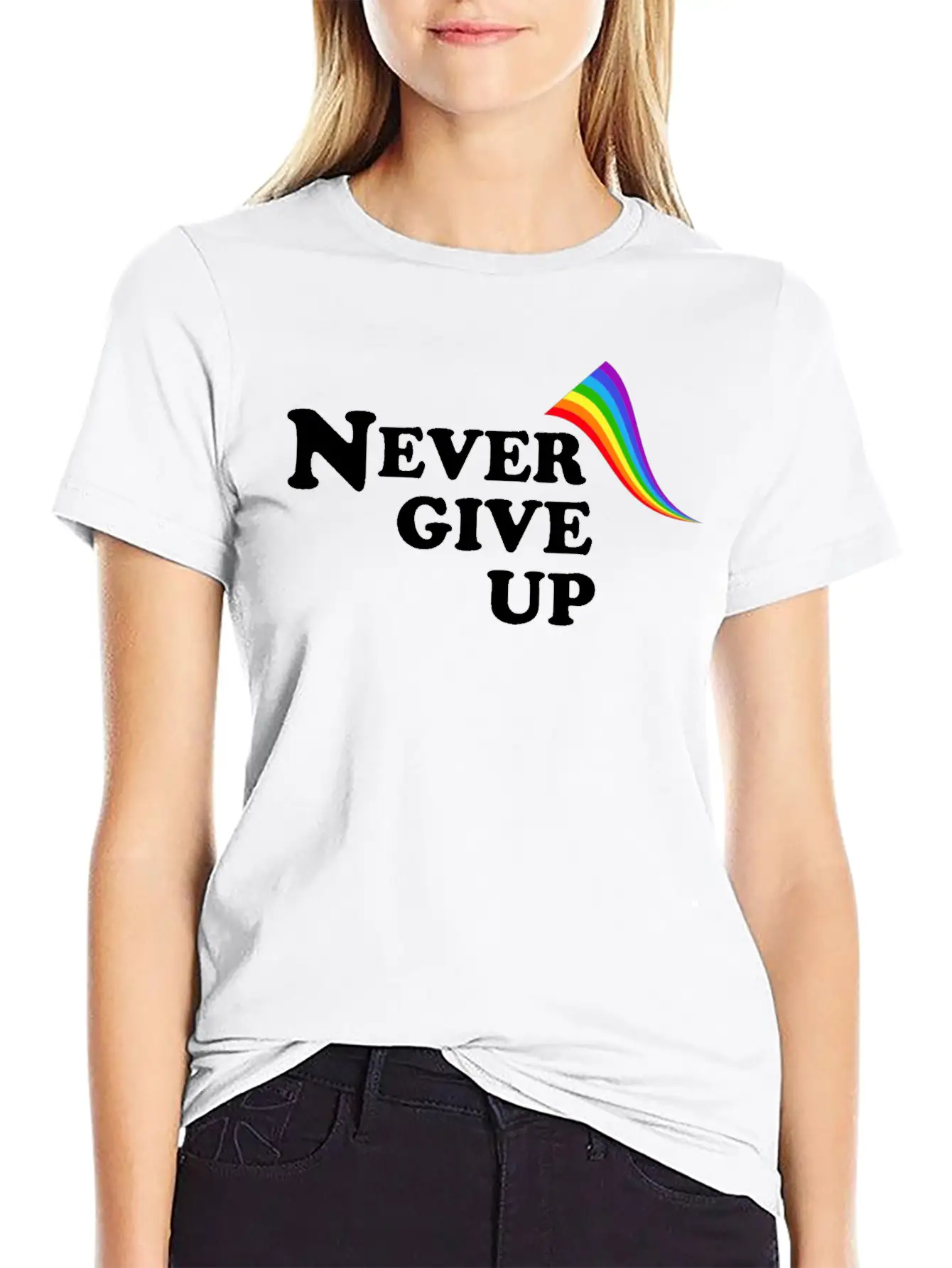 Never Give Up Essential Unisex Summer Tee – Soft Cotton Casual Fit