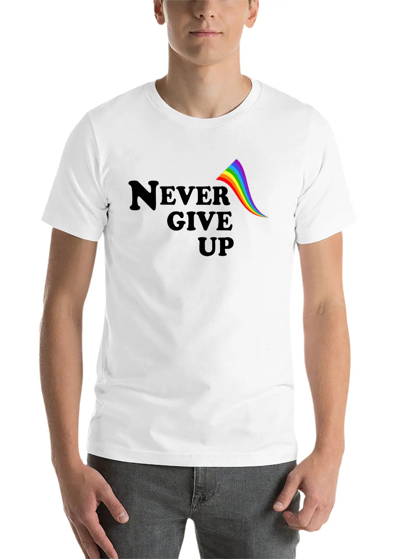 Never Give Up Essential Unisex Summer Tee – Soft Cotton Casual Fit
