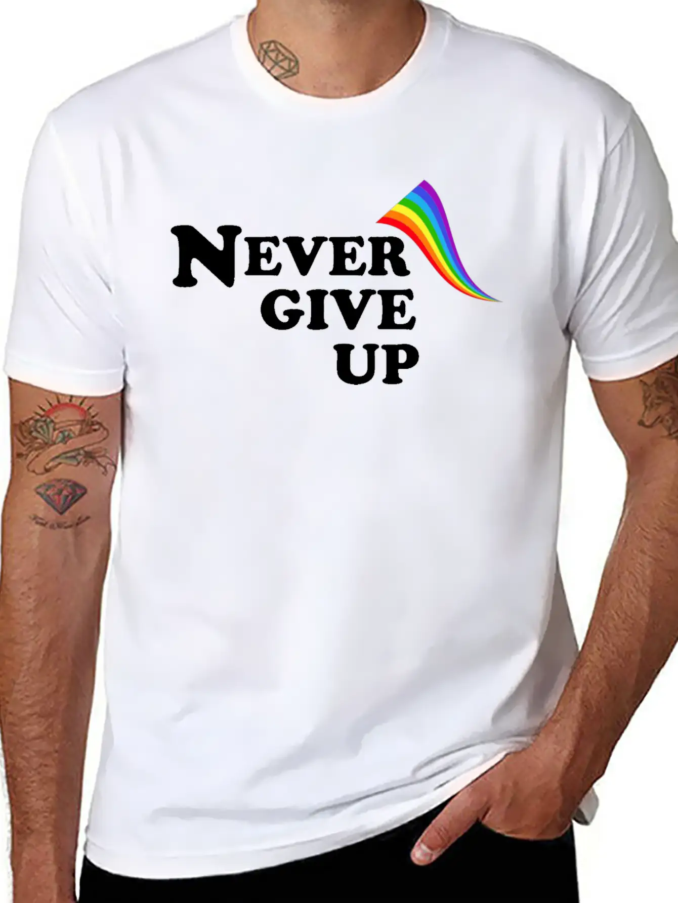 Never Give Up Essential Unisex Summer Tee – Soft Cotton Casual Fit