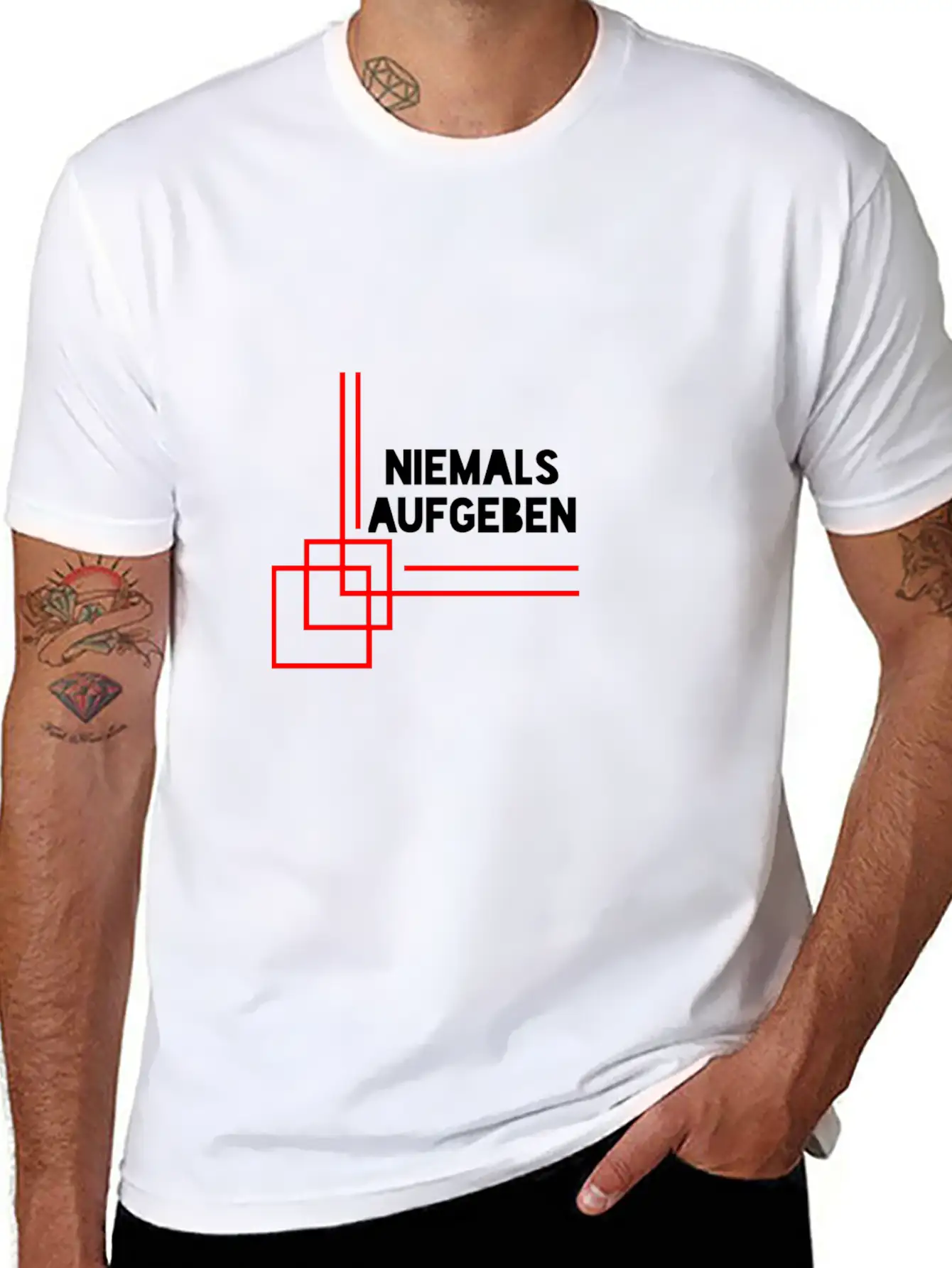 NEVER GIVE UP Stylish Everyday T-Shirt – Unisex Basic Cotton Tee