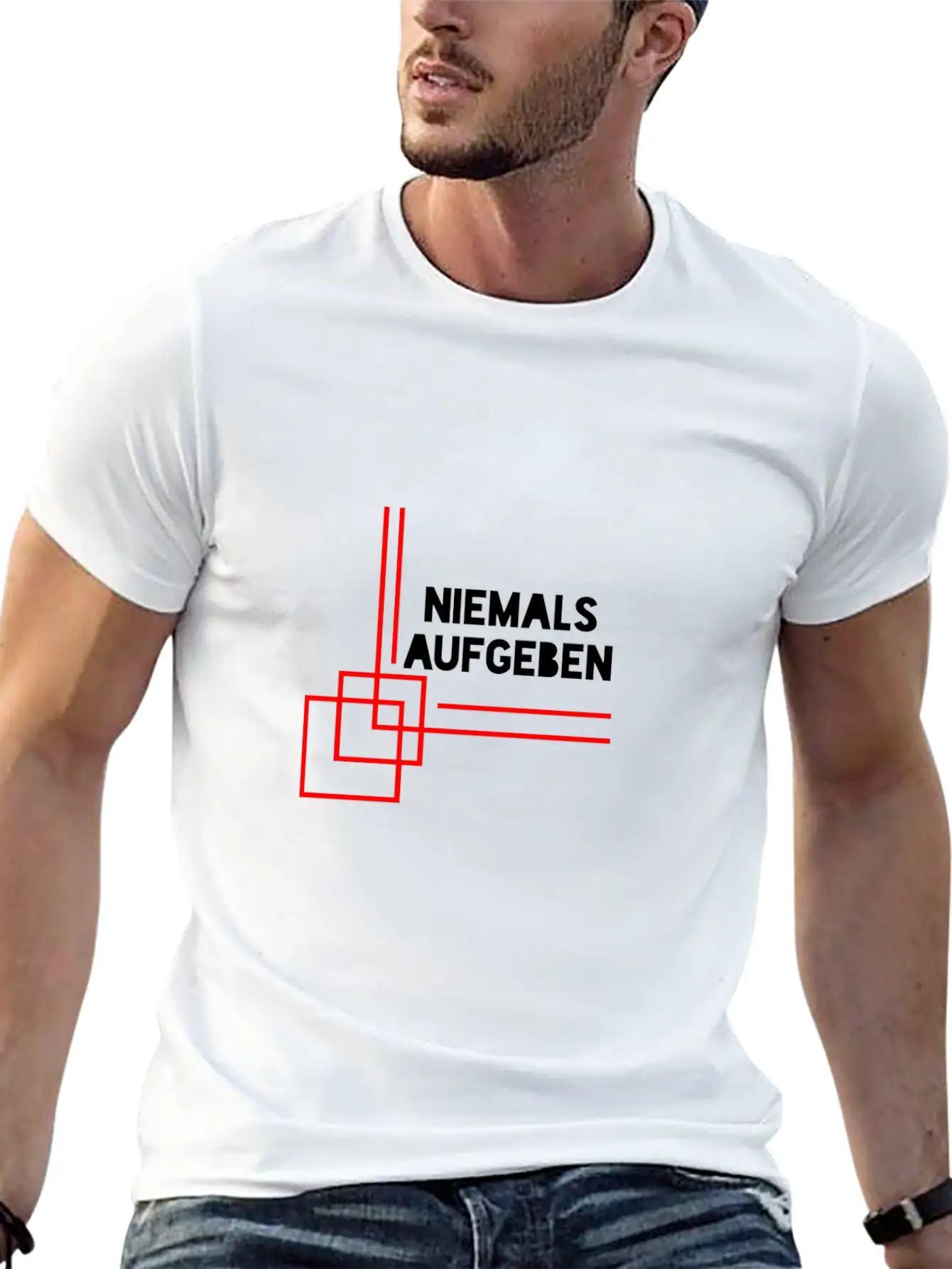 NEVER GIVE UP Stylish Everyday T-Shirt – Unisex Basic Cotton Tee