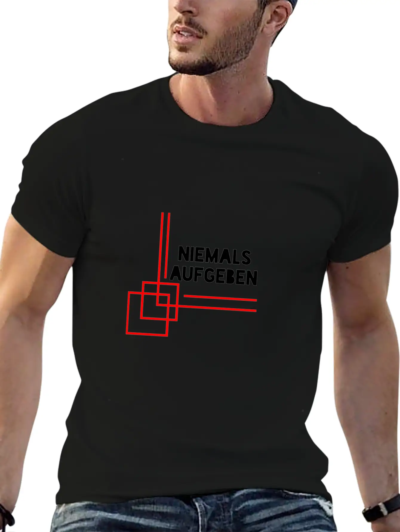 NEVER GIVE UP Stylish Everyday T-Shirt – Unisex Basic Cotton Tee