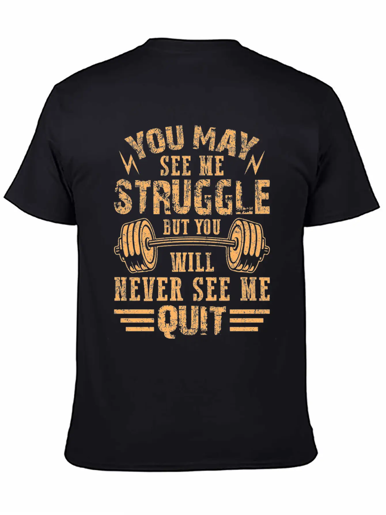 Never See Me Quit Workout Motivation Unisex Short Sleeve Soft Cotton T-Shirt – Casual Everyday Wear