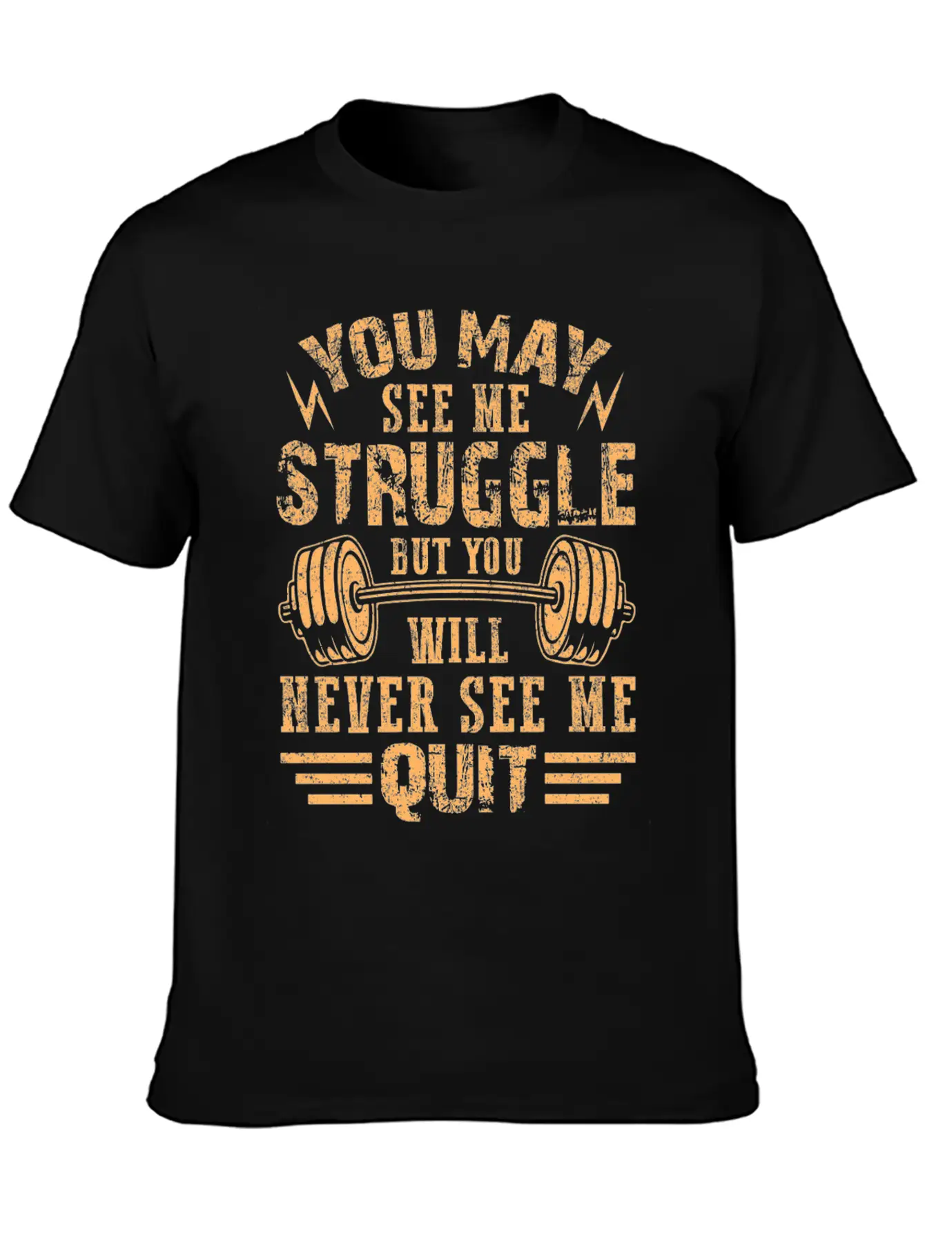 Never See Me Quit Workout Motivation Unisex Short Sleeve Soft Cotton T-Shirt – Casual Everyday Wear