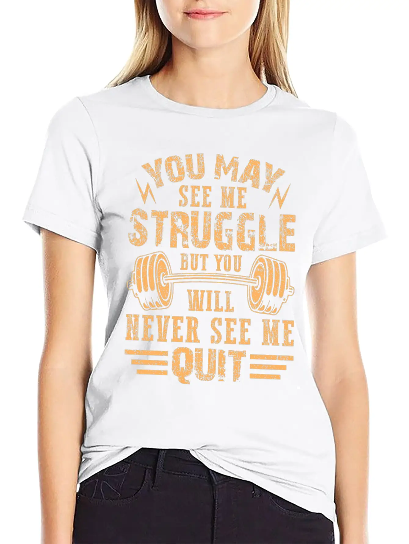Never See Me Quit Workout Motivation Unisex Short Sleeve Soft Cotton T-Shirt – Casual Everyday Wear