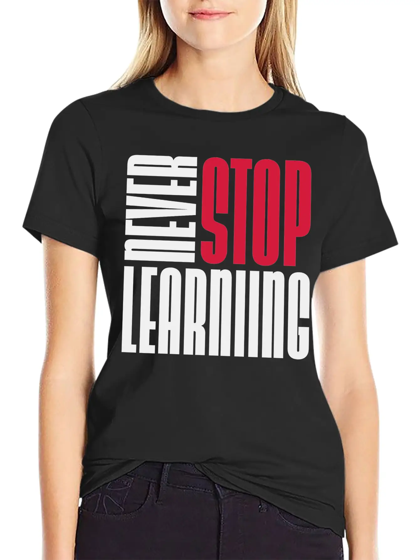 Never Stop Learning Quote Timeless Short Sleeve Tee – Comfy And Minimalist Design