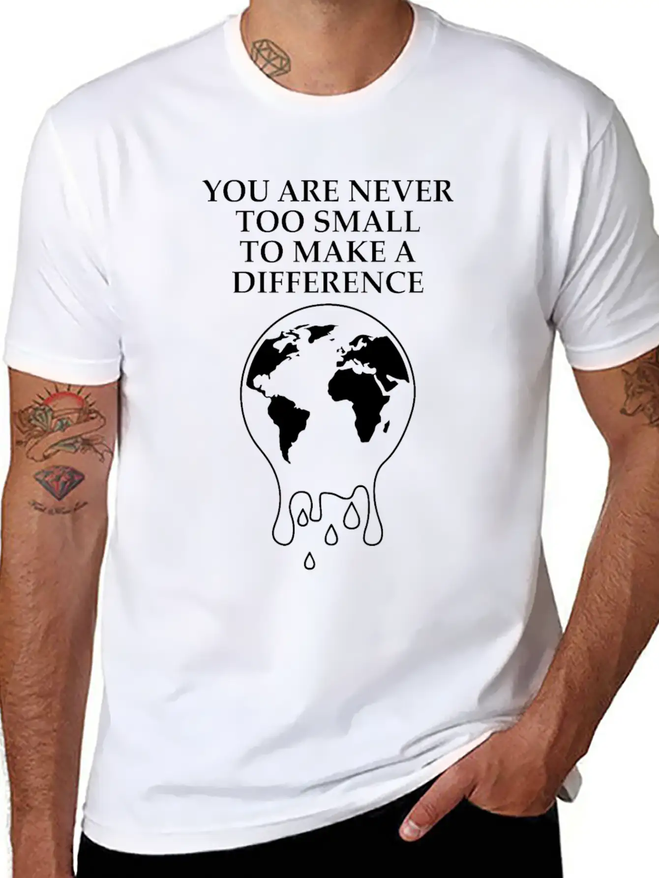 Never To Small To Make A Difference Climate Basic Graphic T-Shirt – Daily Comfort In Soft Cotton
