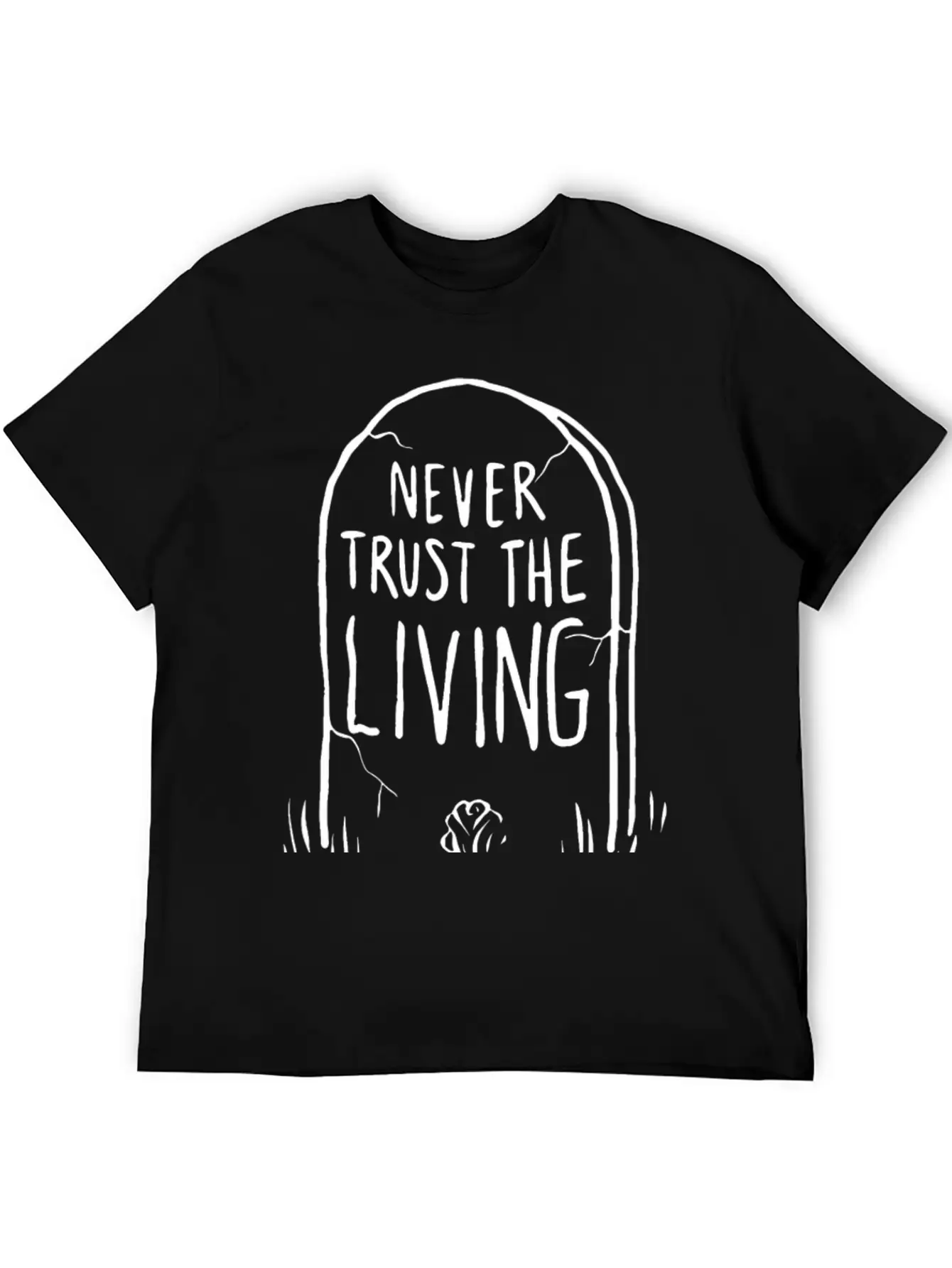 Never Trust The Living Comfortable Minimalist Graphic Tee – Summer Style Essential