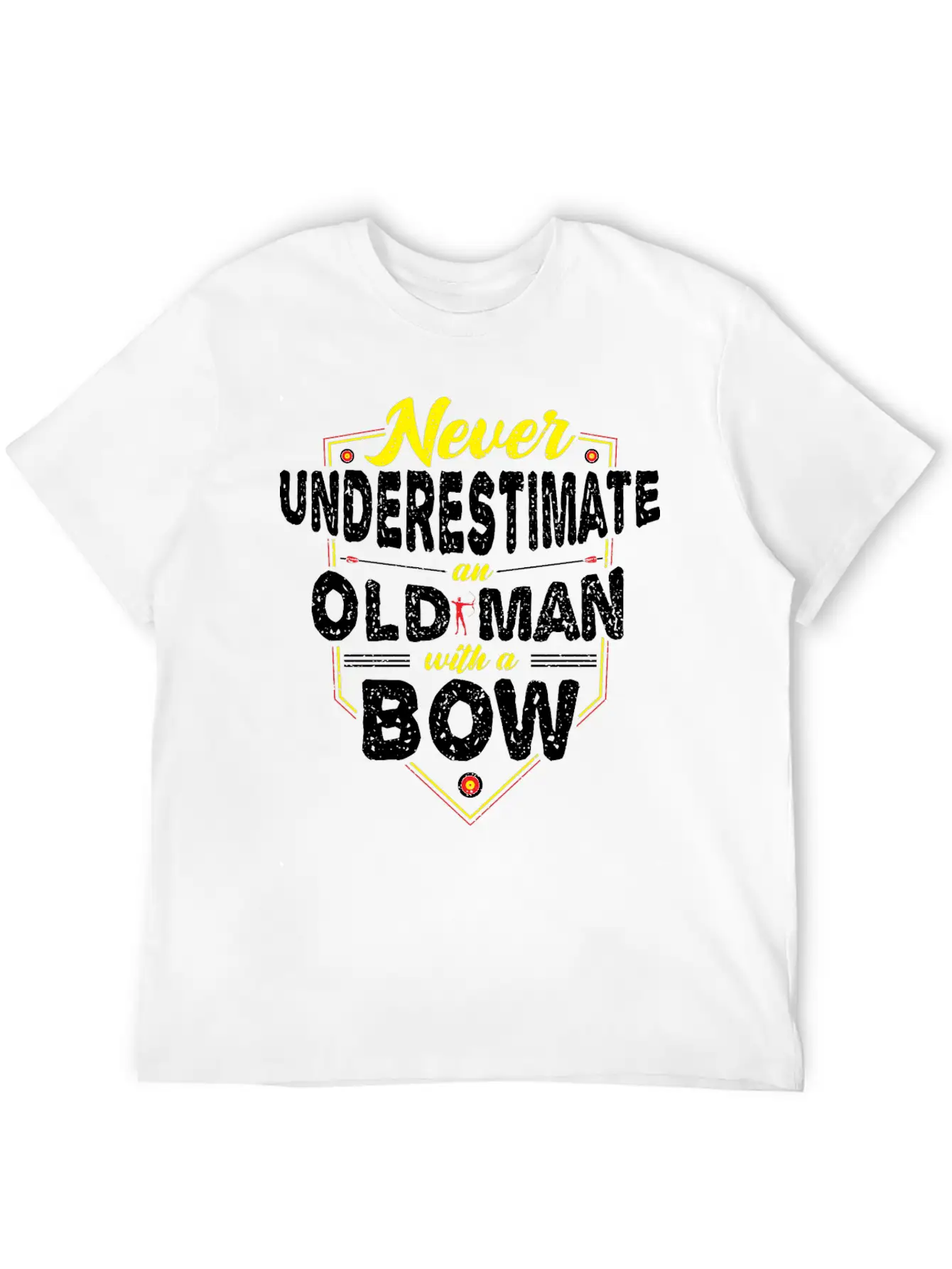 Never Underestimate An Old Man With A Bow - Archer Unisex Short Sleeve Soft Cotton T-Shirt – Casual Everyday Wear